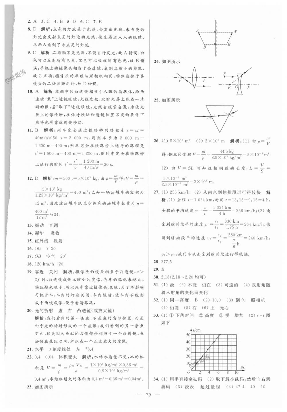 2018年亮點給力大試卷八年級物理上冊江蘇版 第79頁