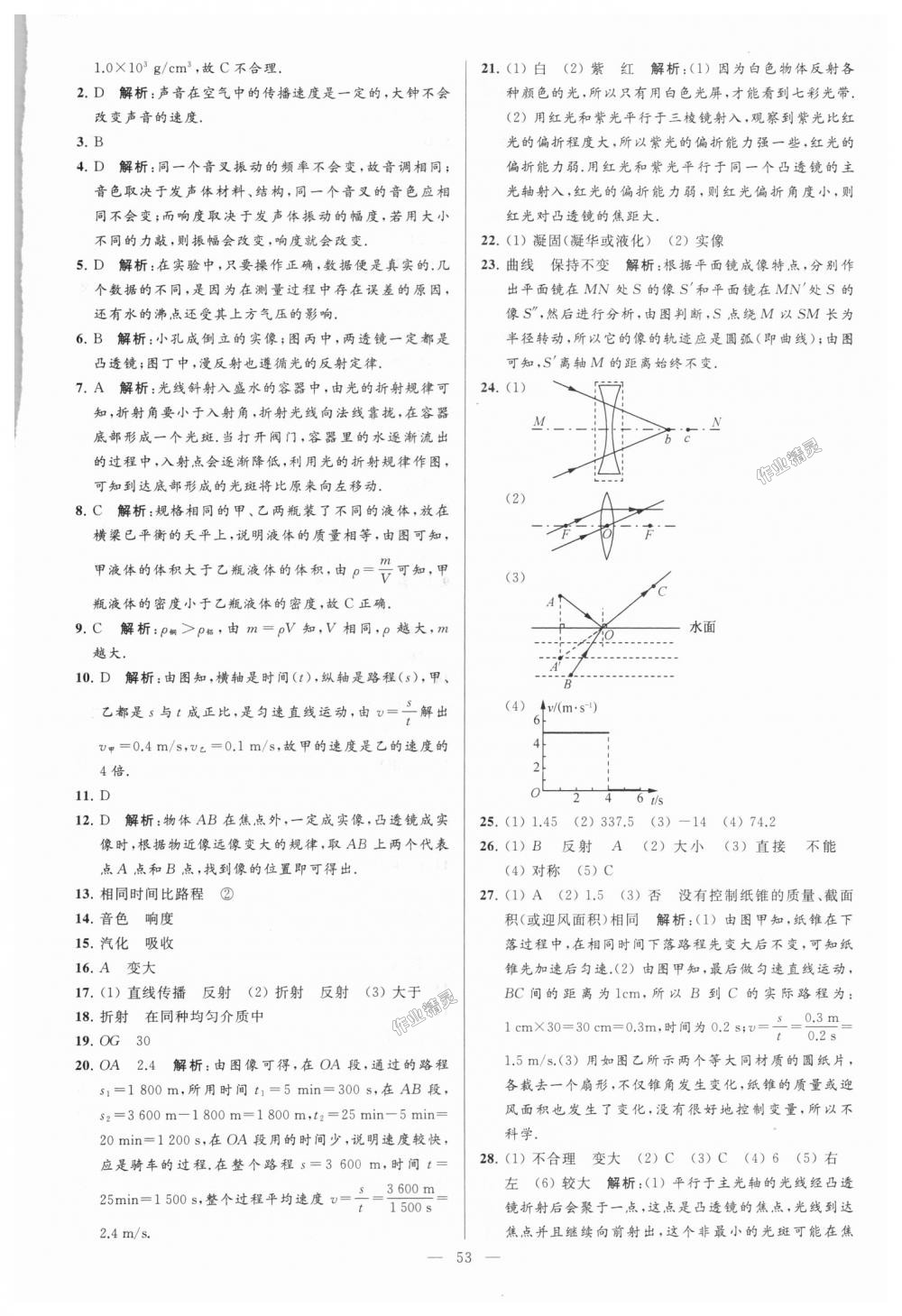 2018年亮點(diǎn)給力大試卷八年級(jí)物理上冊(cè)江蘇版 第53頁(yè)