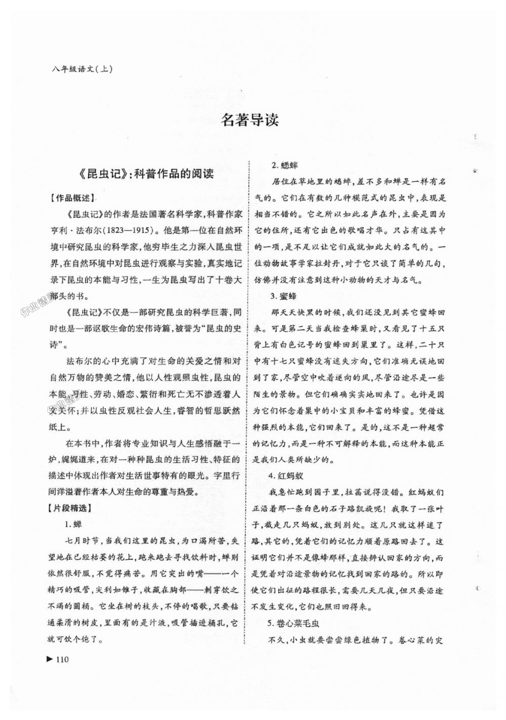 2018年蓉城課堂給力A加八年級(jí)語文上冊(cè)人教版 第110頁