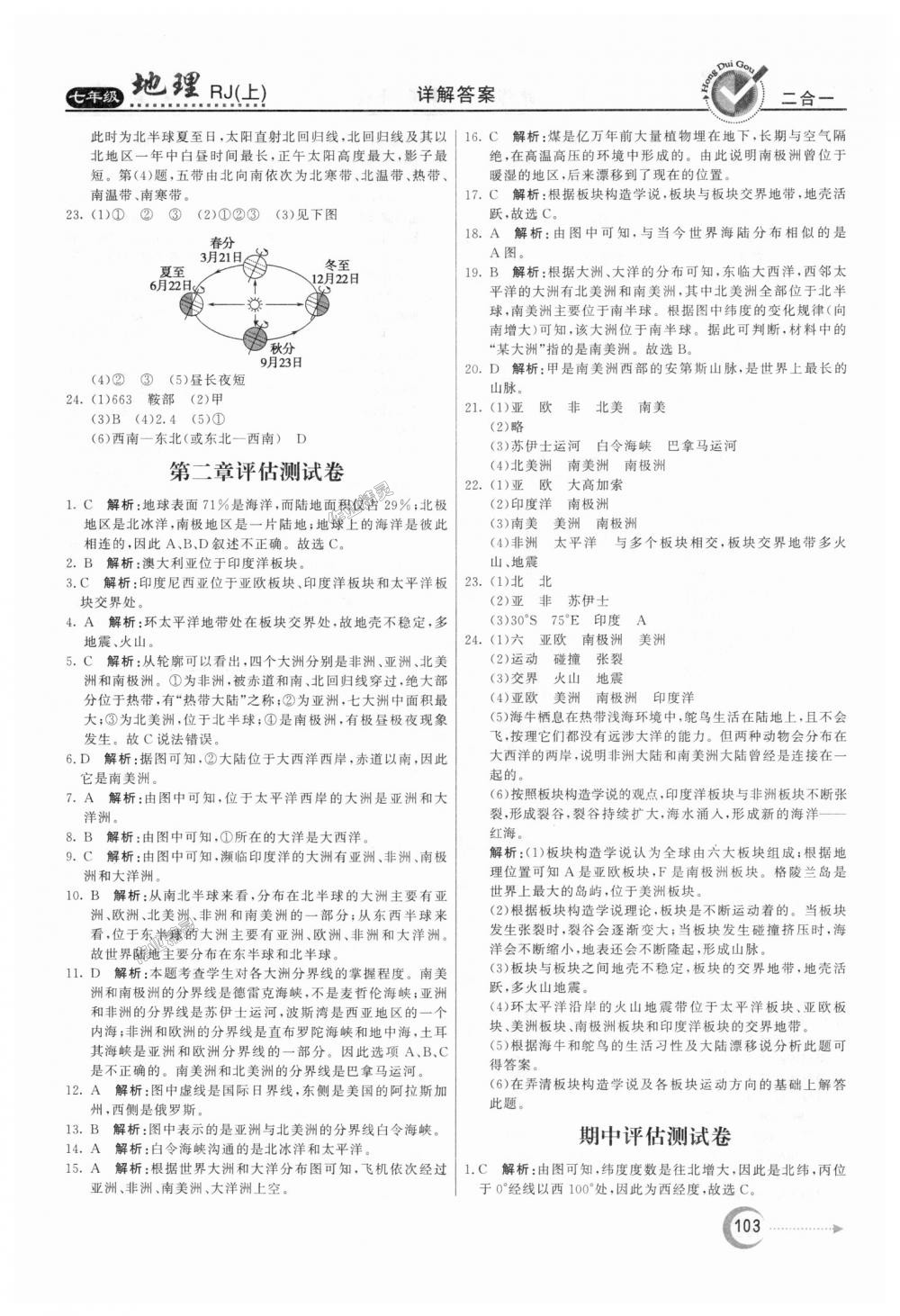 2018年紅對勾45分鐘作業(yè)與單元評估七年級地理上冊人教版 第15頁