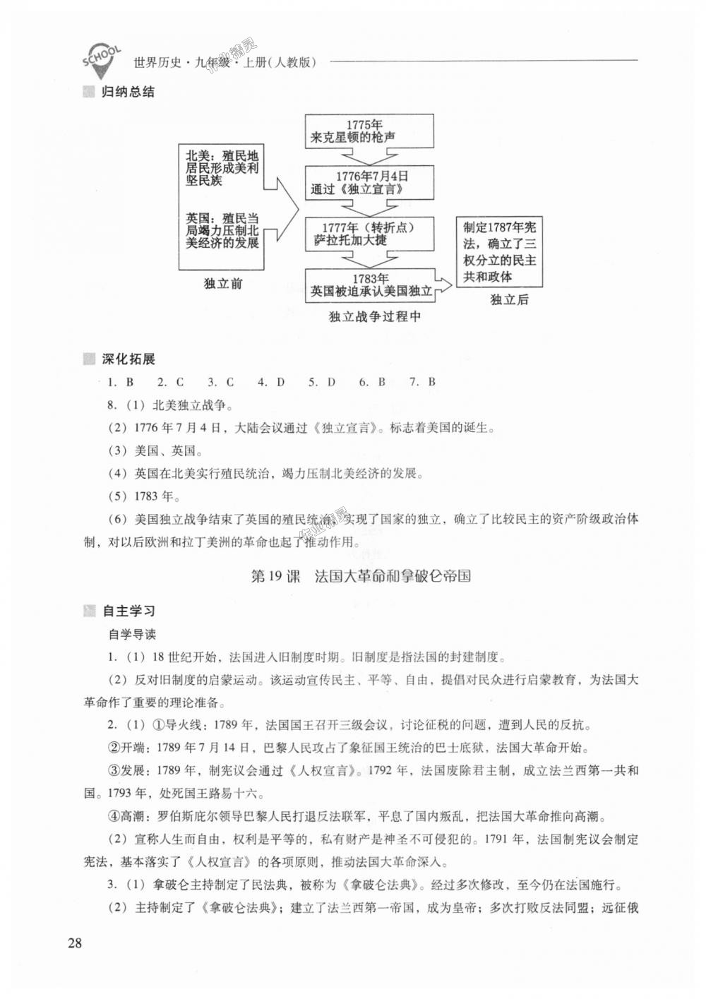 2018年新課程問題解決導(dǎo)學(xué)方案九年級世界歷史上冊人教版 第28頁