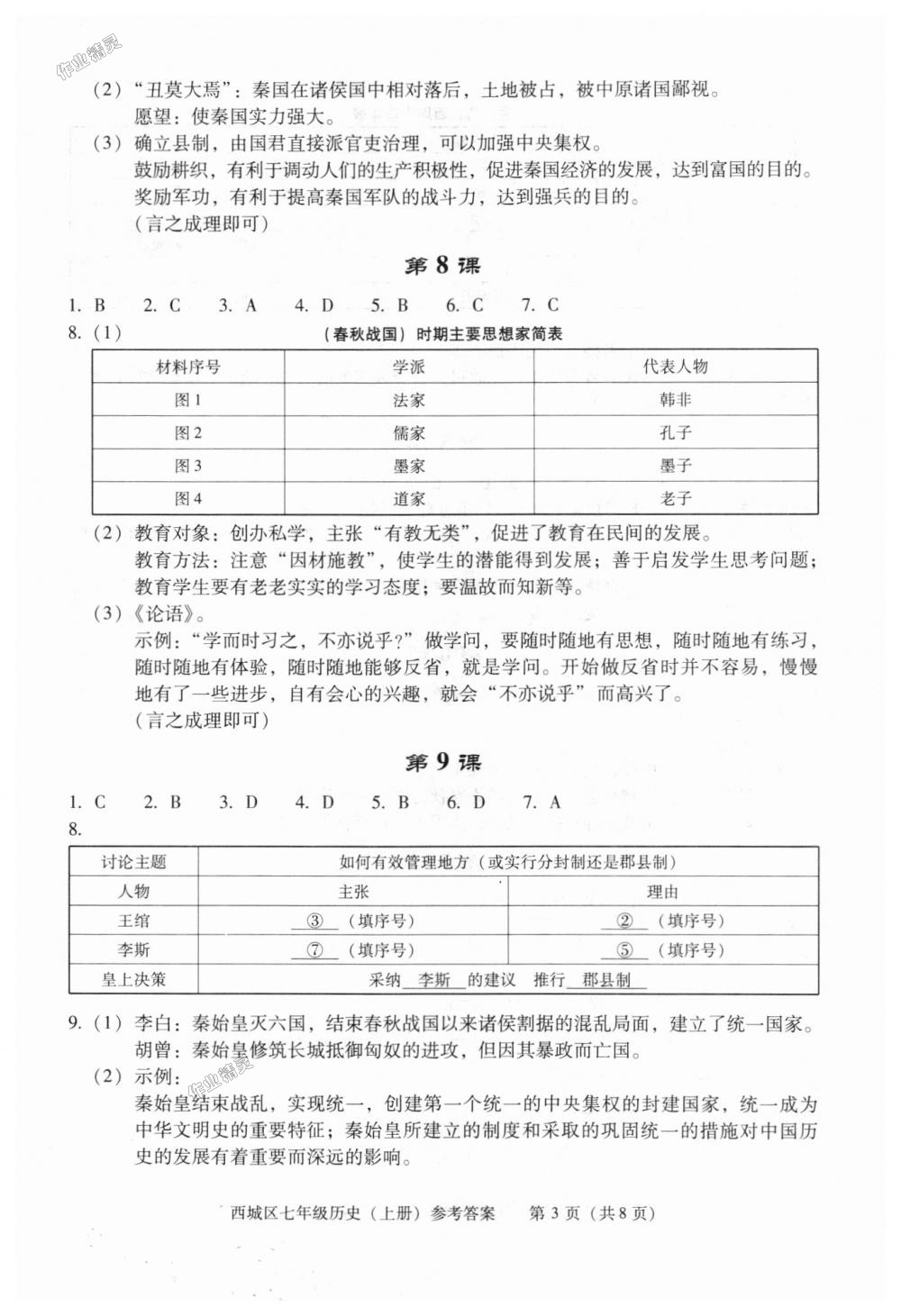 2018年學習探究診斷七年級歷史上冊人教版 第3頁