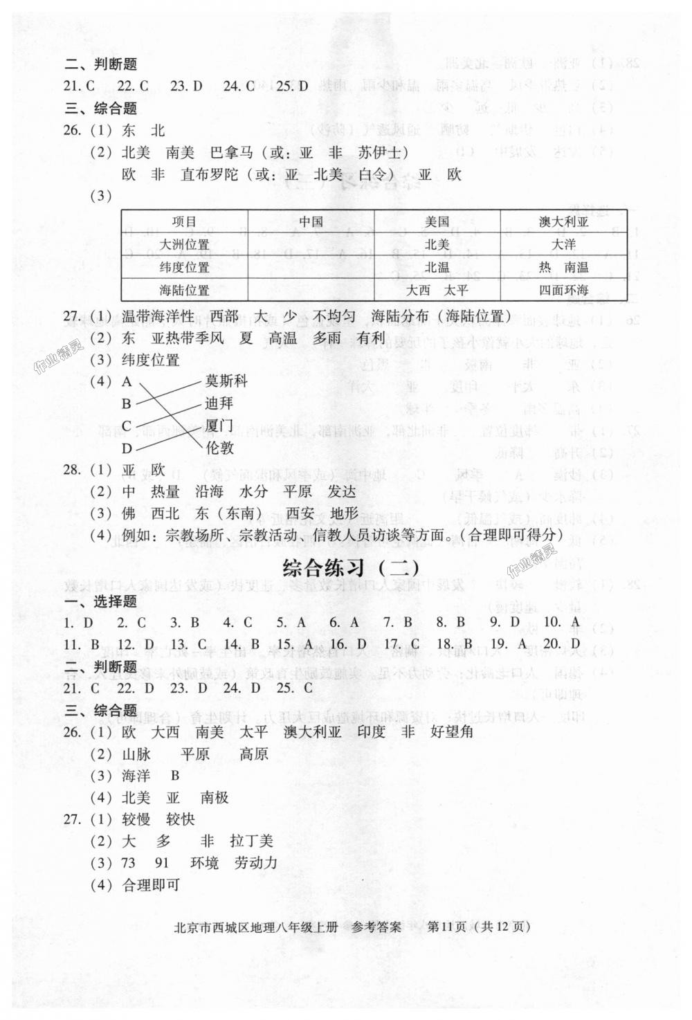 2018年学习探究诊断八年级地理上册人教版 第11页