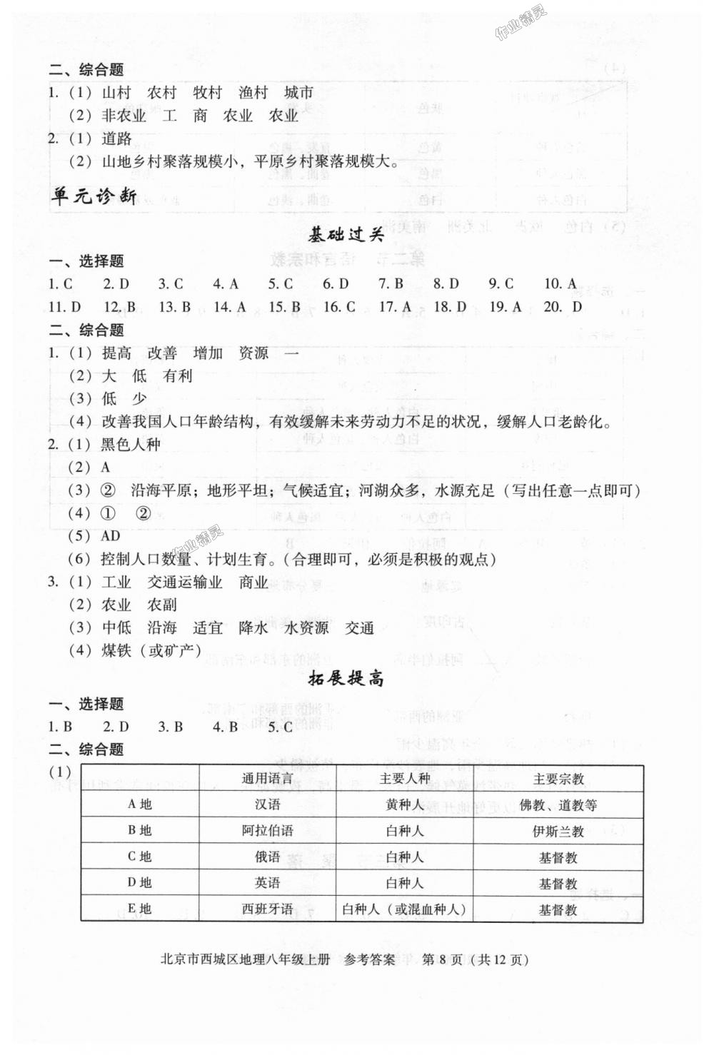 2018年學習探究診斷八年級地理上冊人教版 第8頁