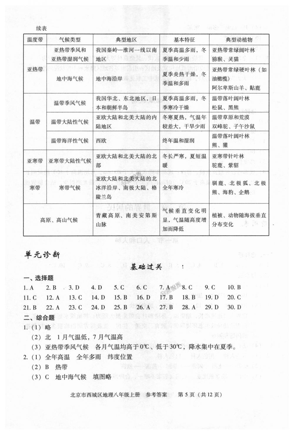 2018年学习探究诊断八年级地理上册人教版 第5页