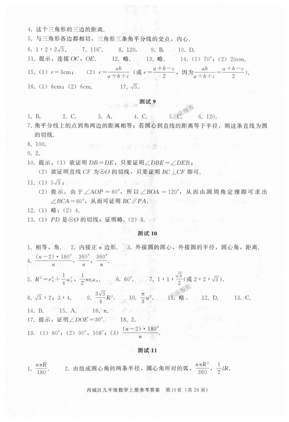 2018年学习探究诊断九年级数学上册人教版 第19页