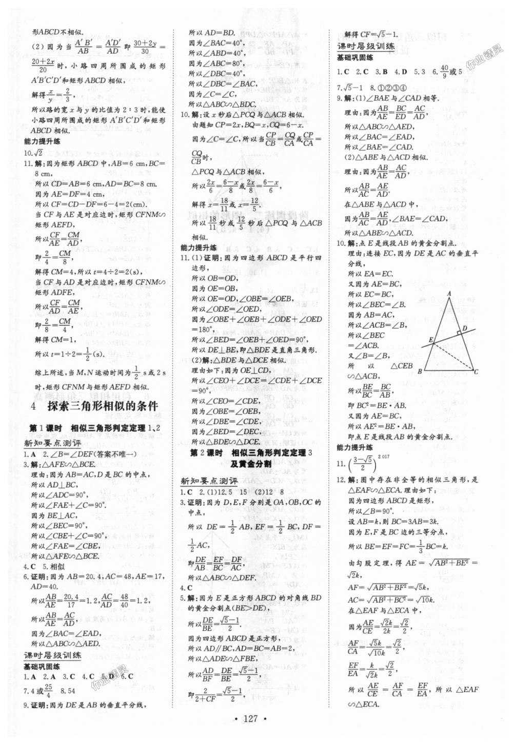 2018年練案課時(shí)作業(yè)本九年級數(shù)學(xué)上冊北師大版 第11頁