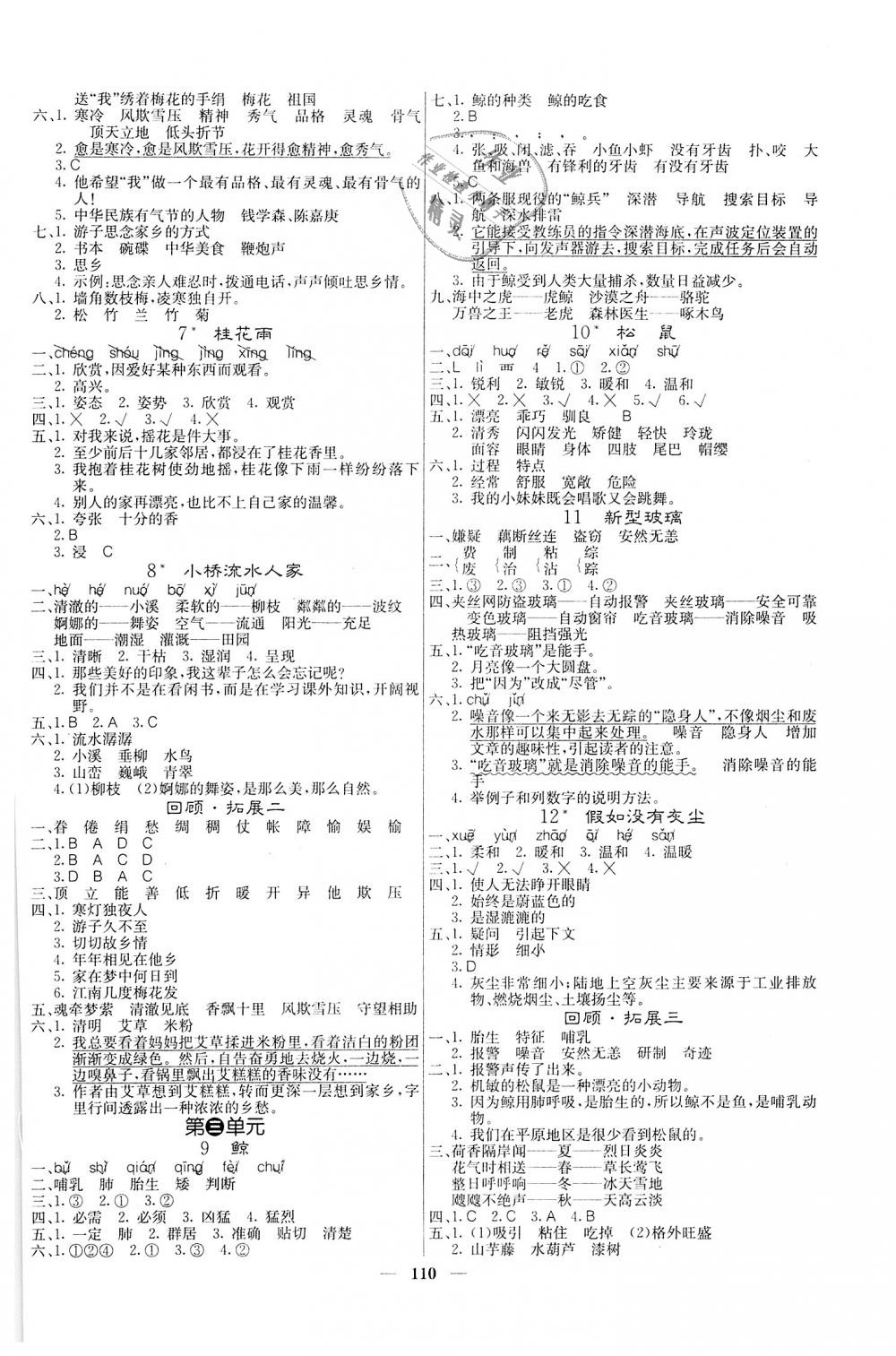 2018年课堂点睛五年级语文上册人教版 第2页