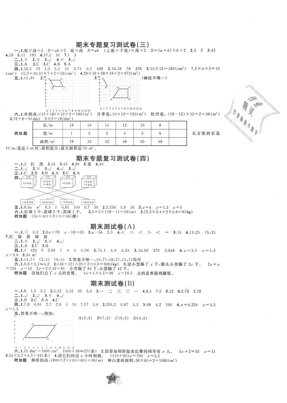 2018年新課程學(xué)習(xí)與測(cè)評(píng)單元雙測(cè)五年級(jí)數(shù)學(xué)上冊(cè)人教版A版 第4頁(yè)