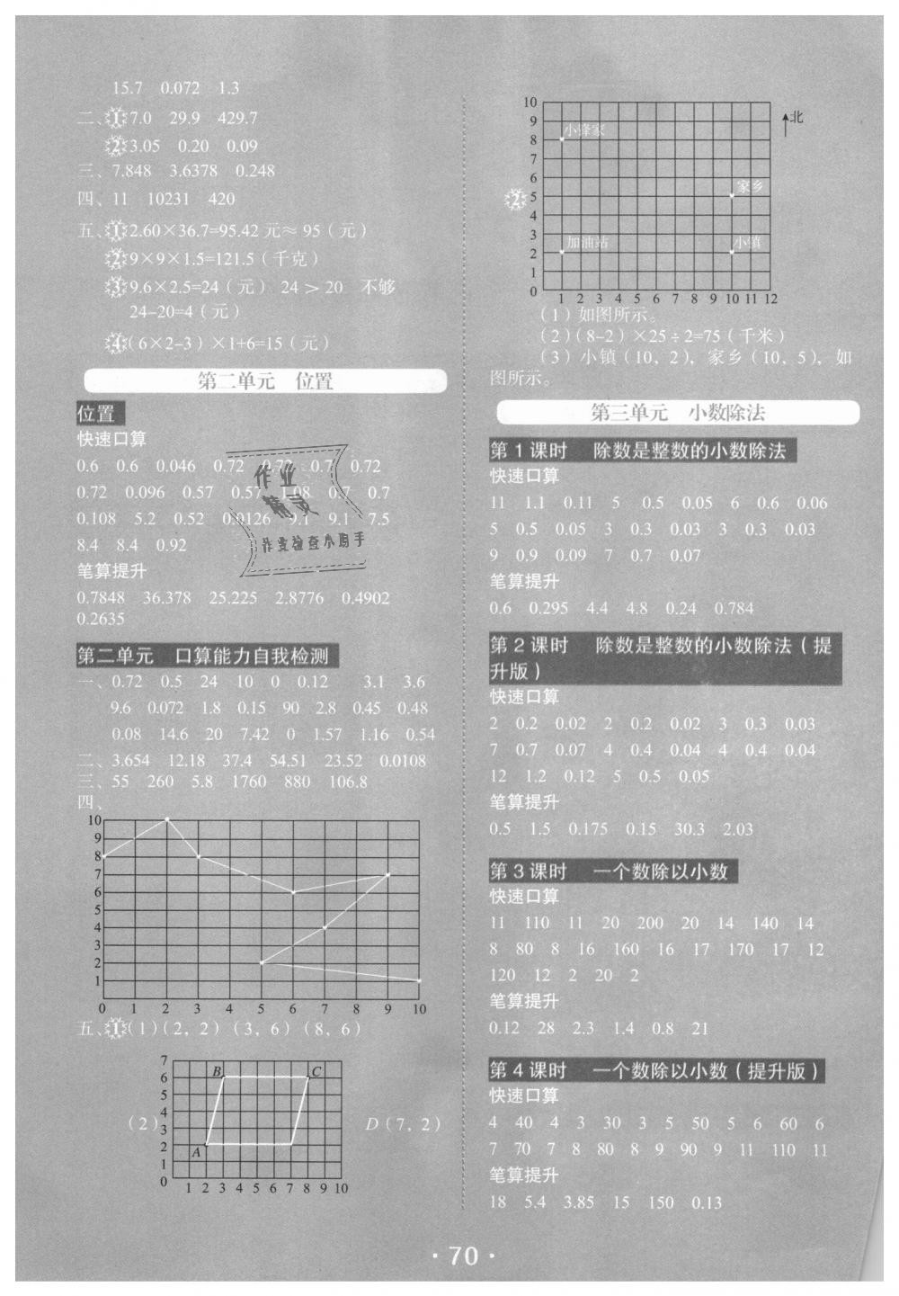 2018年互动课堂教材同步口算题卡五年级数学上册人教版河北人民出版社 第2页