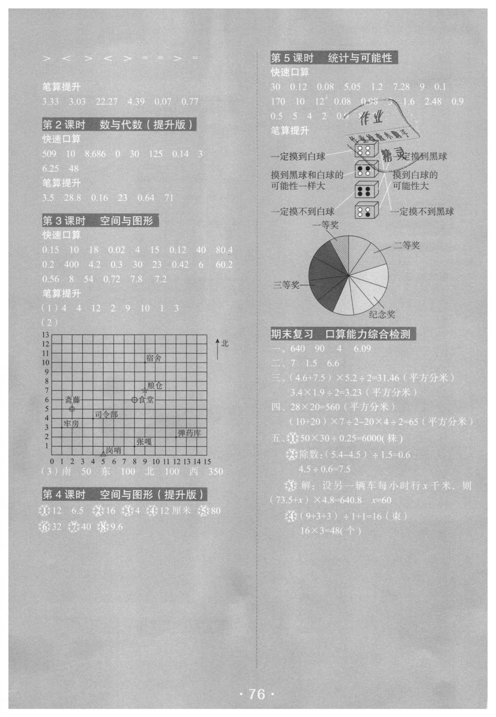 2018年互动课堂教材同步口算题卡五年级数学上册人教版河北人民出版社 第8页