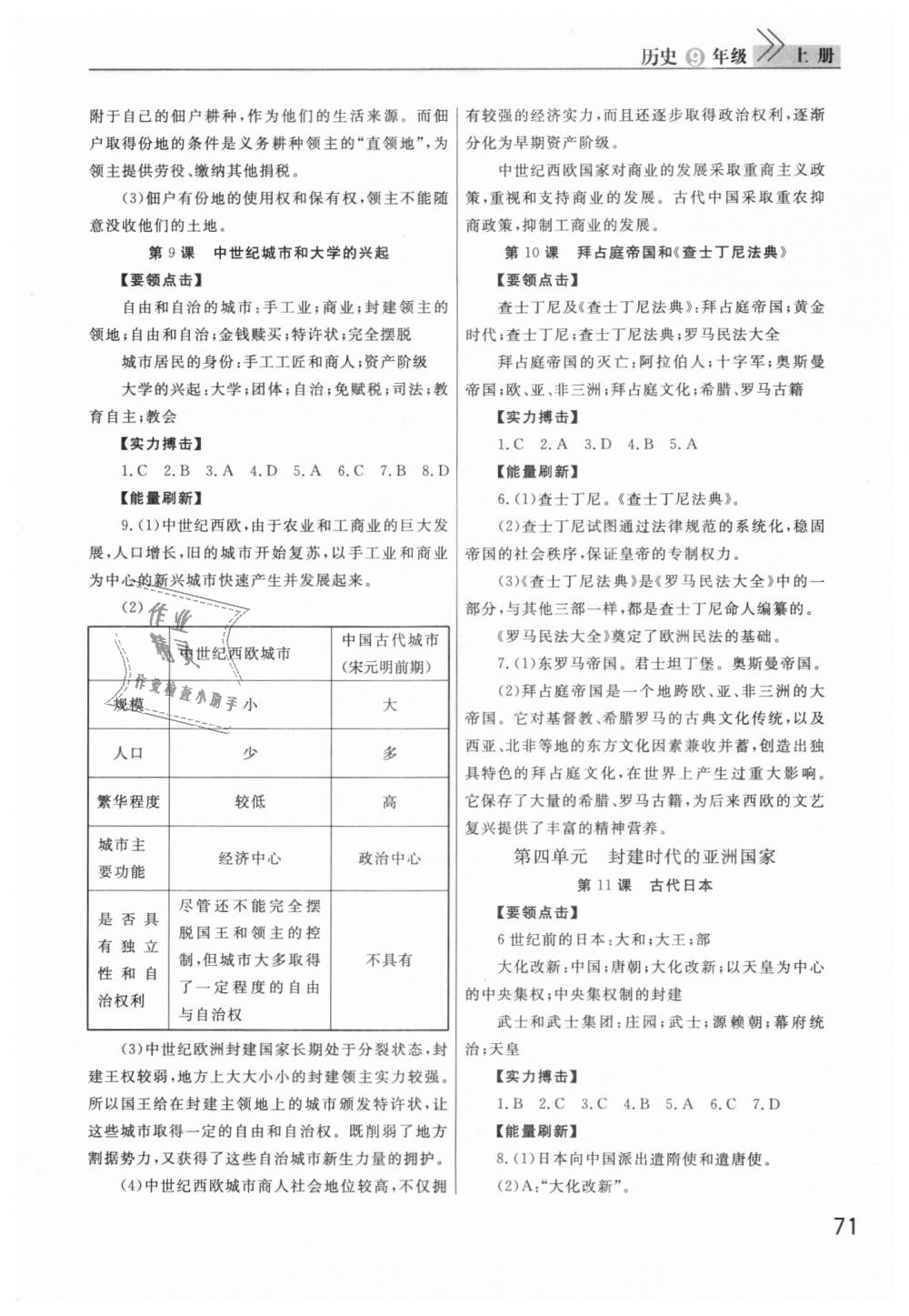 2018年課堂作業(yè)九年級歷史上冊人教版 第3頁