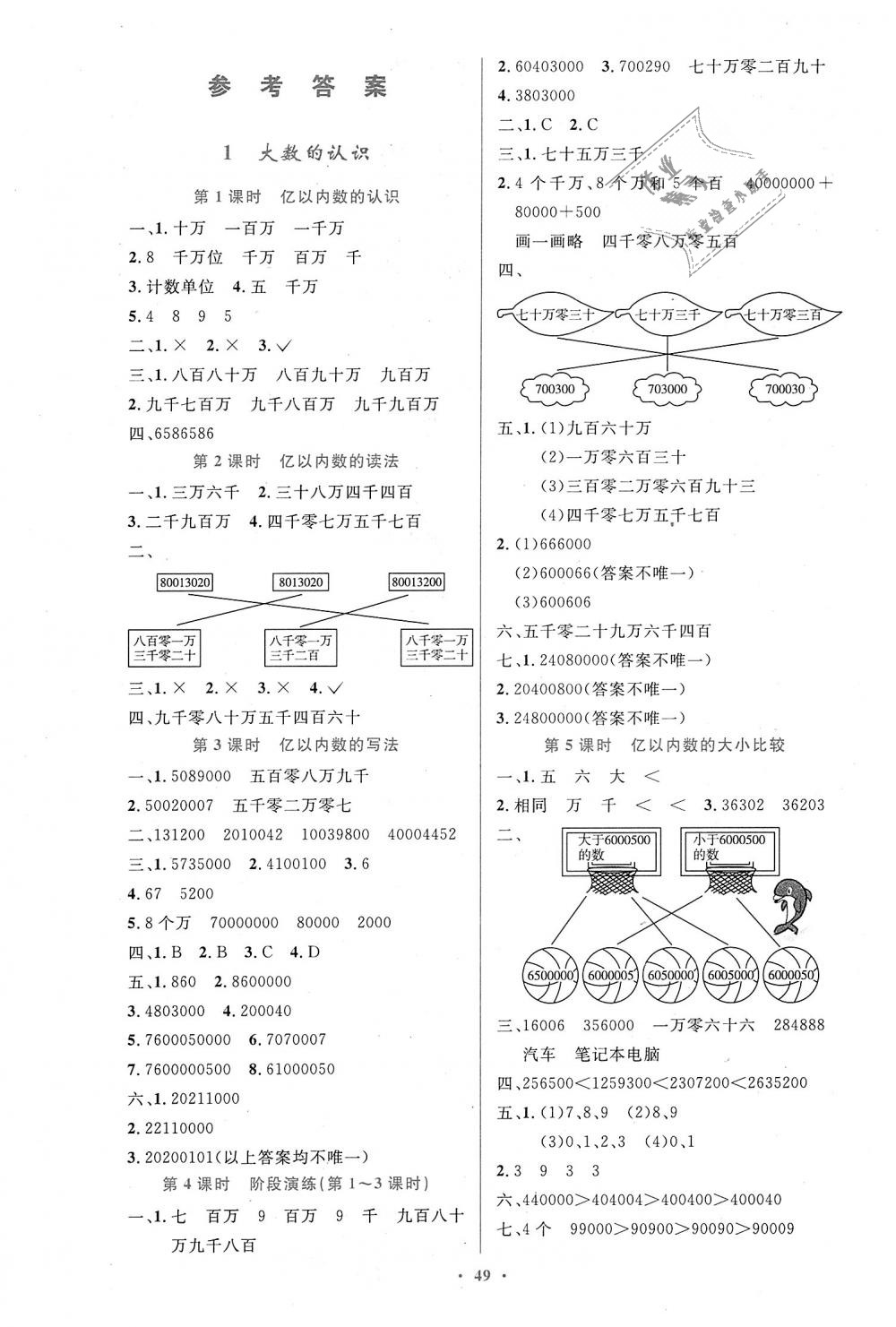 2018年小学同步测控优化设计四年级数学上册人教版增强版 第1页