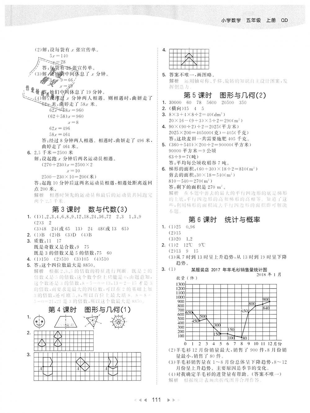 2018年53天天練小學(xué)數(shù)學(xué)五年級(jí)上冊(cè)青島版 第11頁(yè)