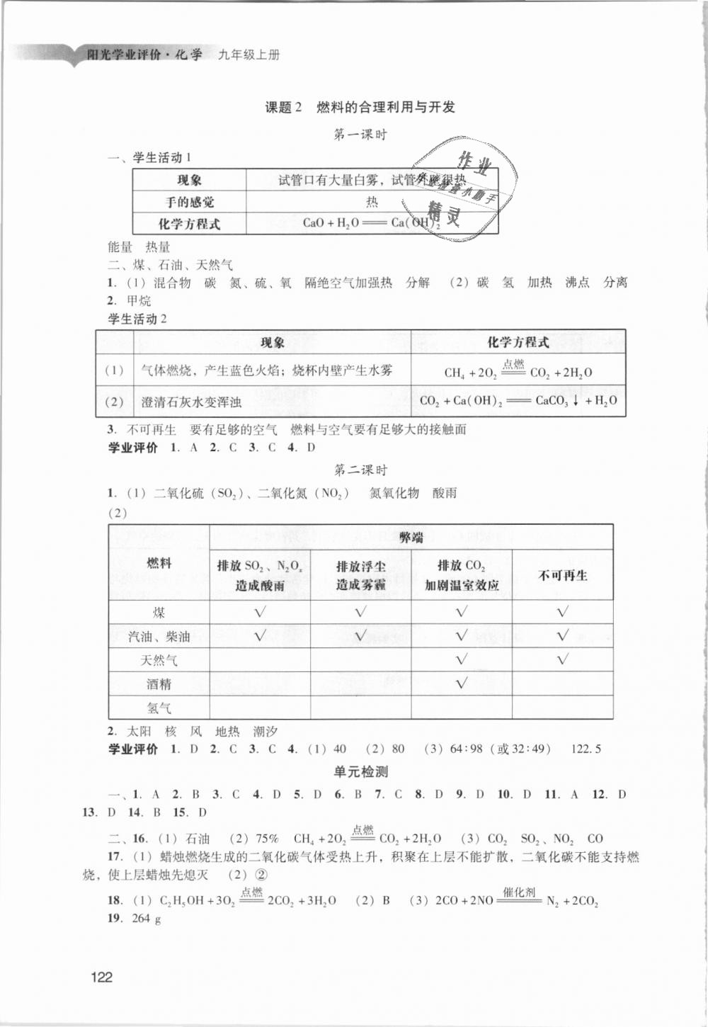 2018年阳光学业评价九年级化学上册人教版 第18页