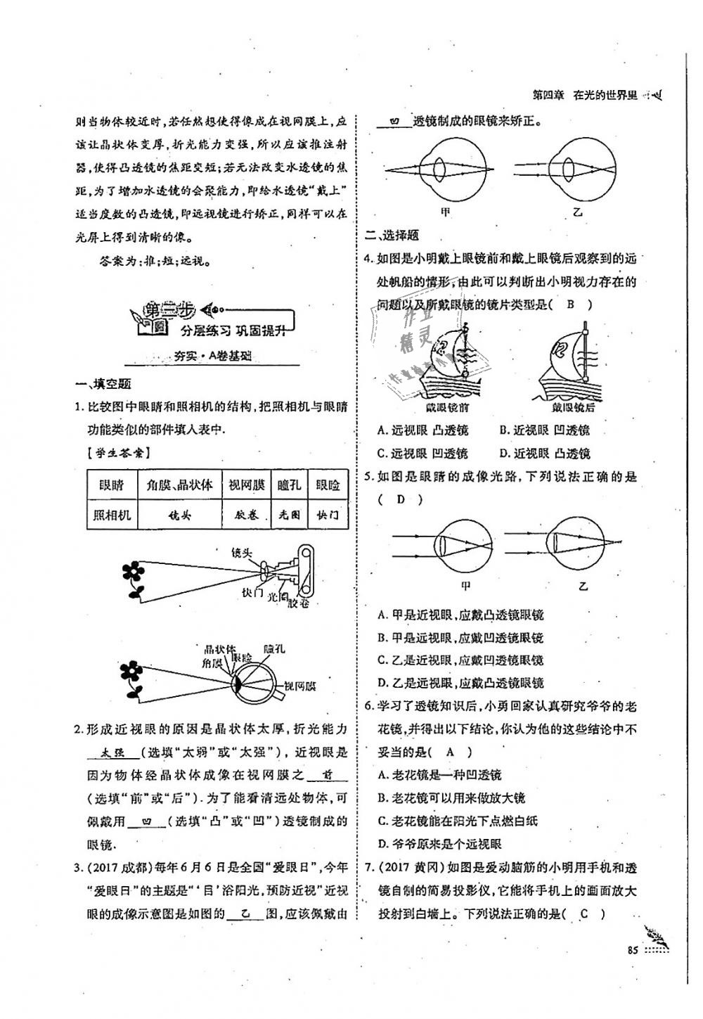 2018年蓉城优课堂给力A加八年级物理上册教科版 第85页