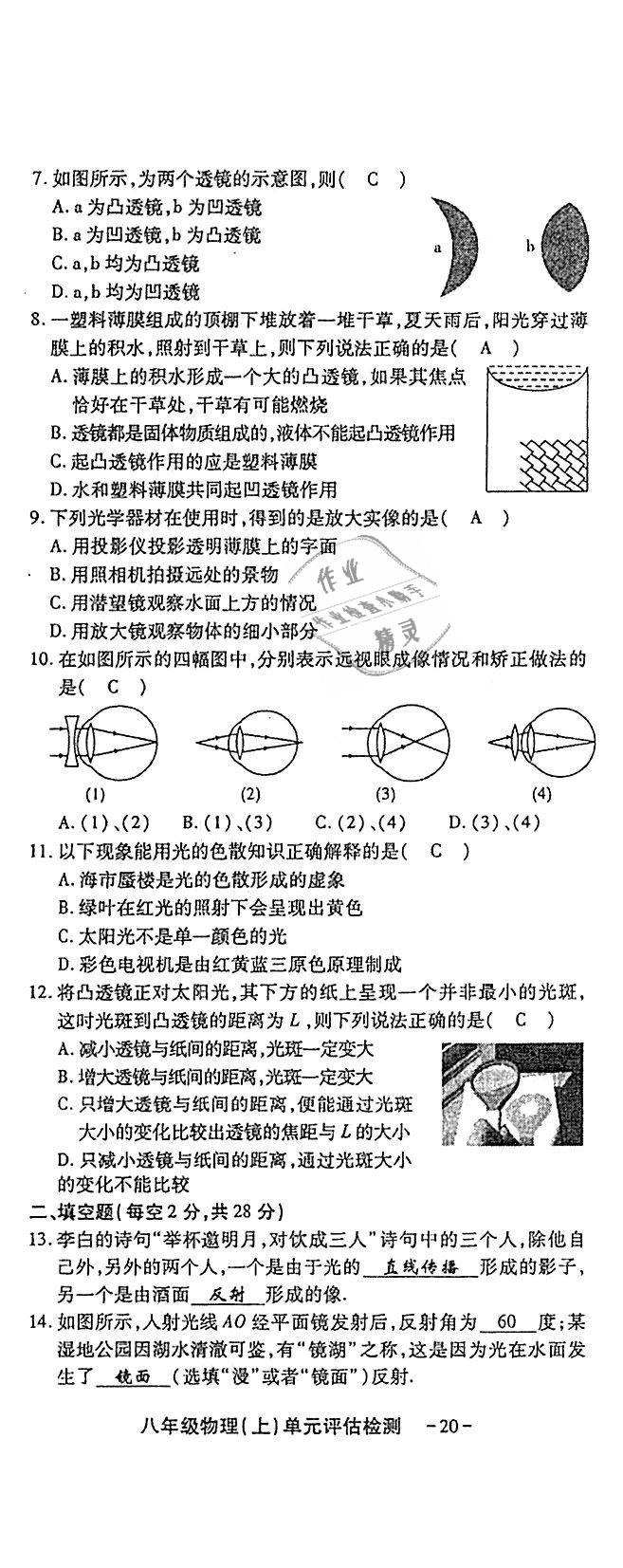 2018年蓉城优课堂给力A加八年级物理上册教科版 第206页