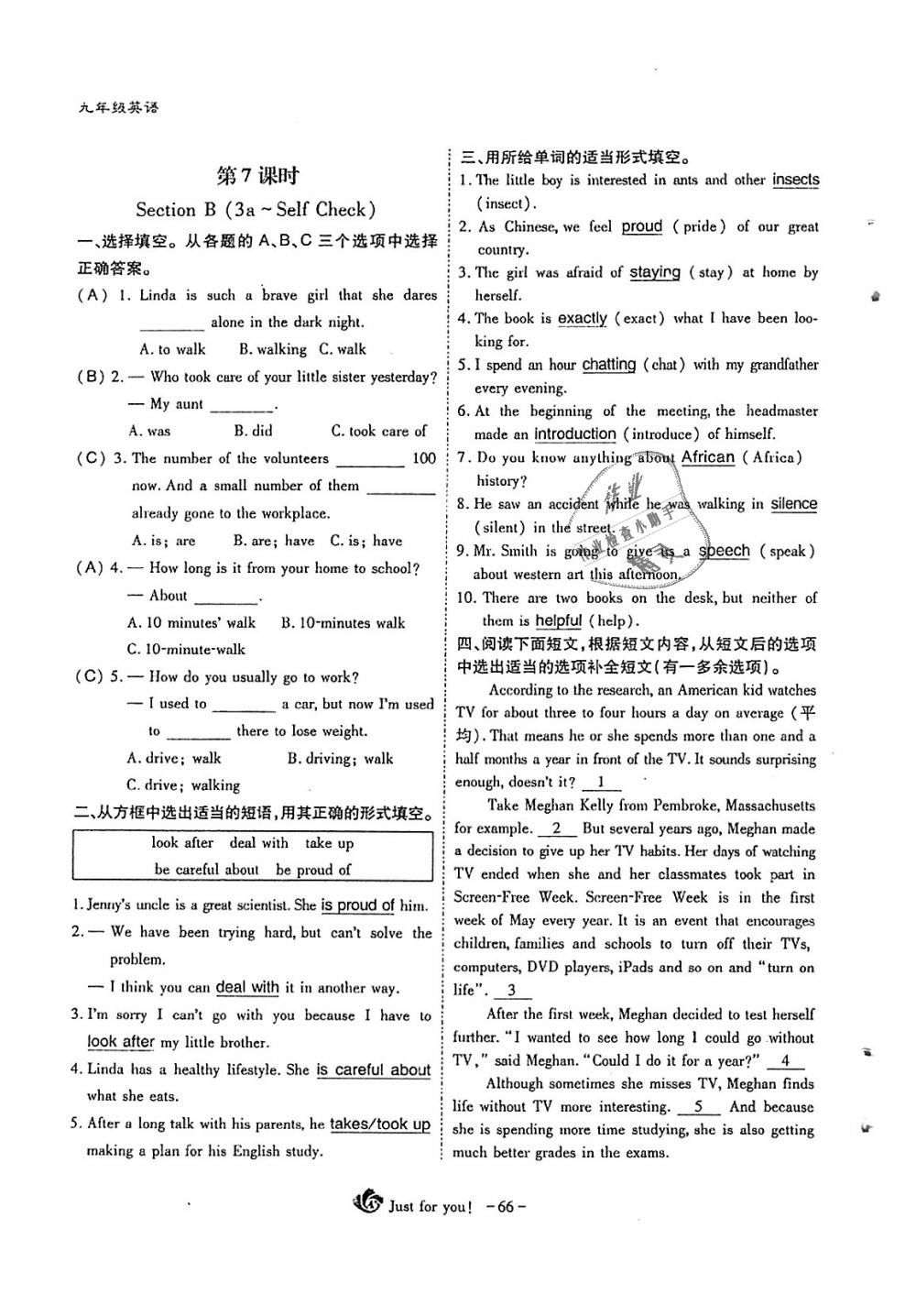 2018年蓉城优课堂给力A加九年级英语全一册人教版 第66页