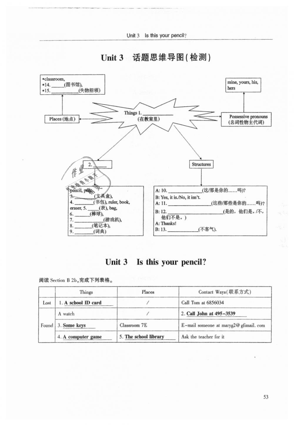 2018年指南针高分必备七年级英语上册人教版 第53页