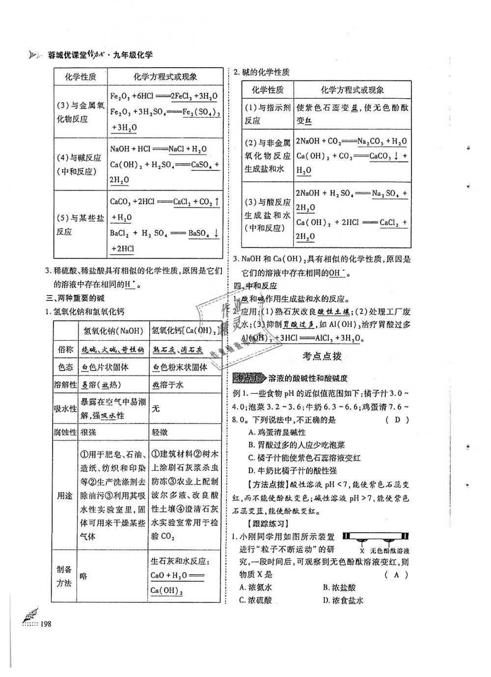 2018年蓉城优课堂给力A加九年级化学全一册人教版 第198页