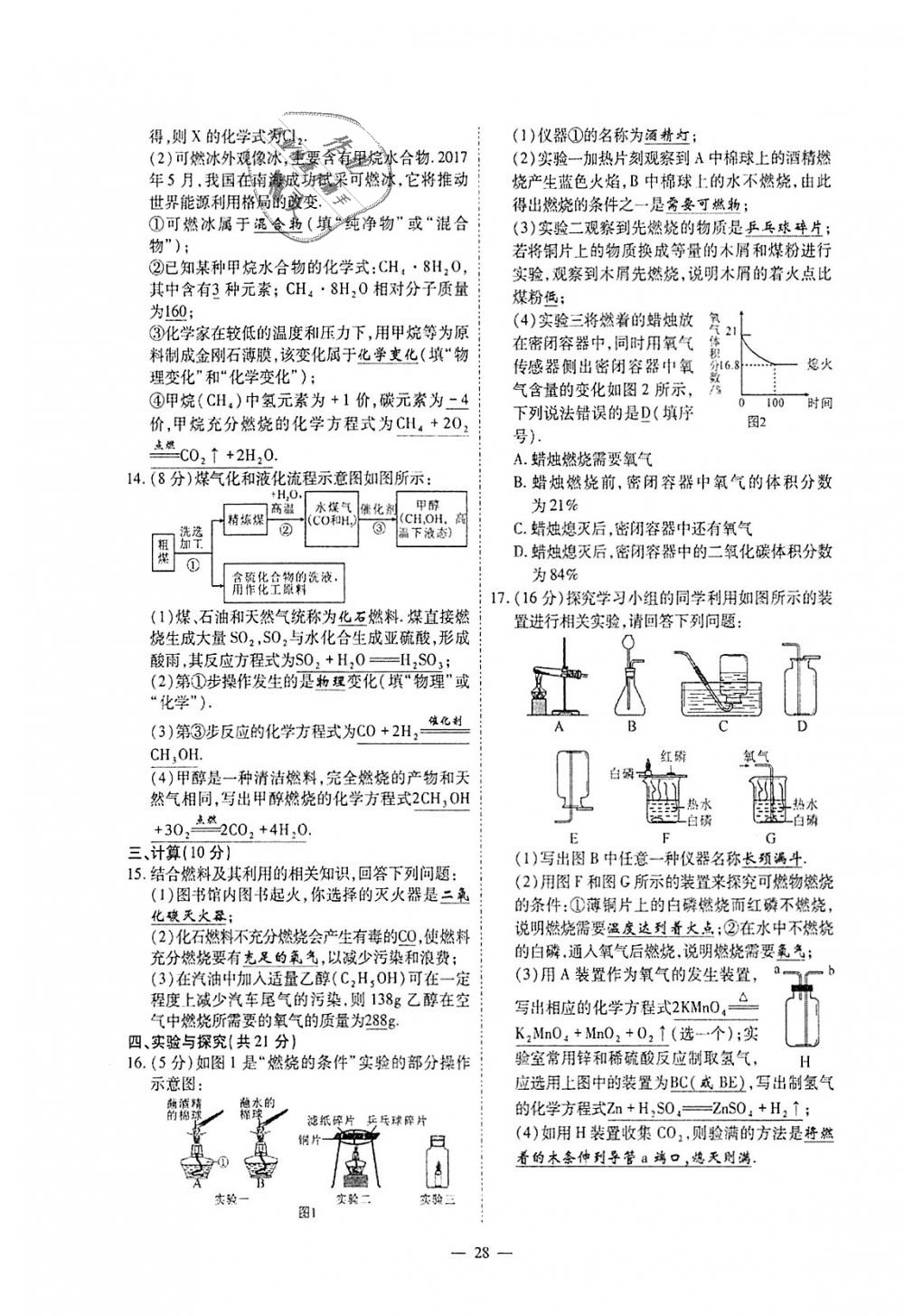 2018年蓉城優(yōu)課堂給力A加九年級(jí)化學(xué)全一冊(cè)人教版 第254頁(yè)