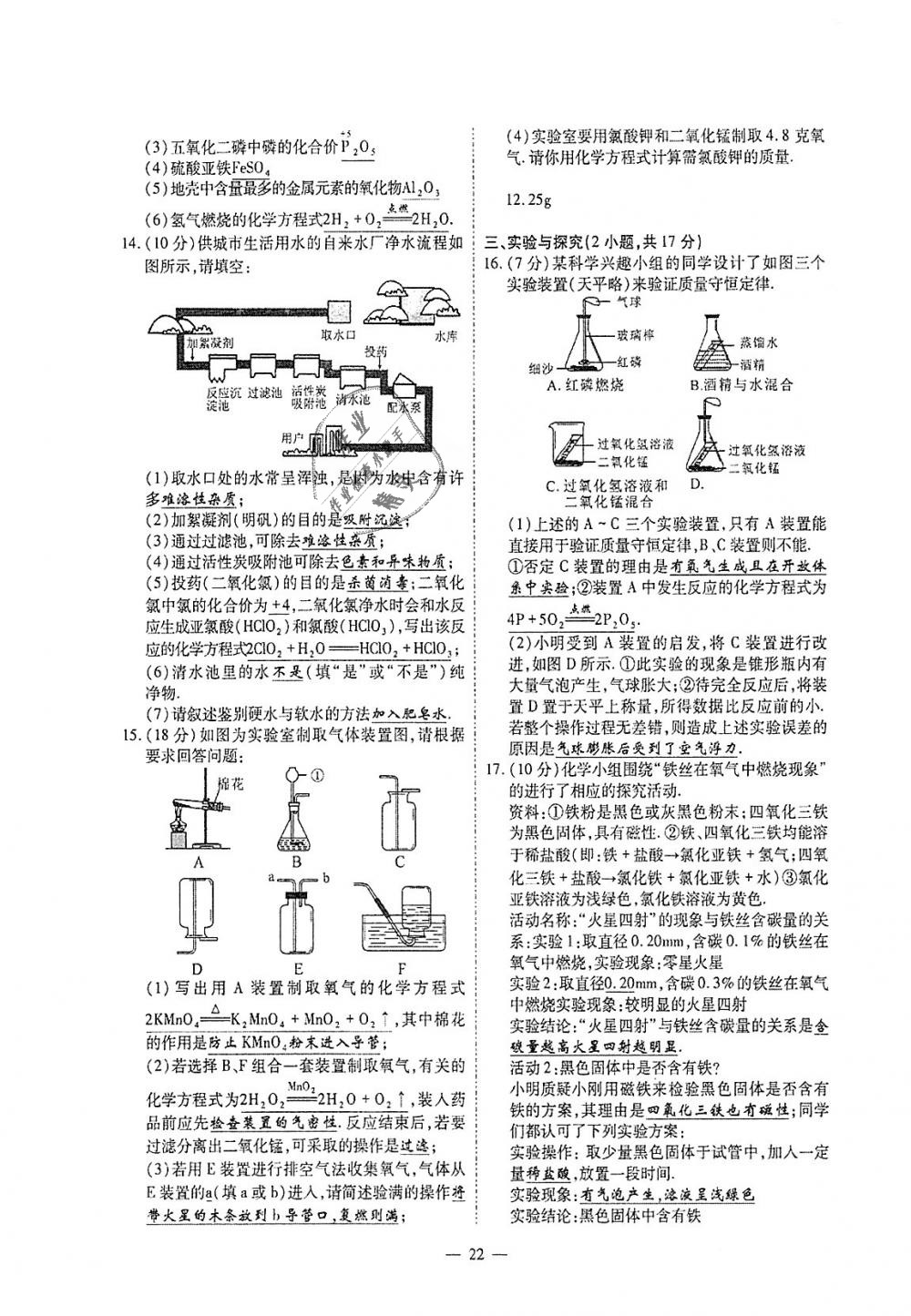 2018年蓉城優(yōu)課堂給力A加九年級化學(xué)全一冊人教版 第248頁