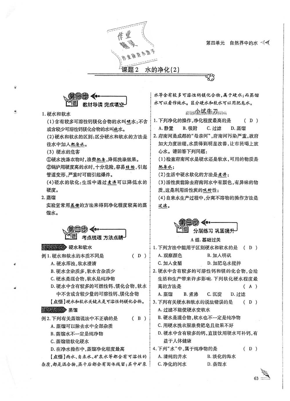 2018年蓉城优课堂给力A加九年级化学全一册人教版 第63页