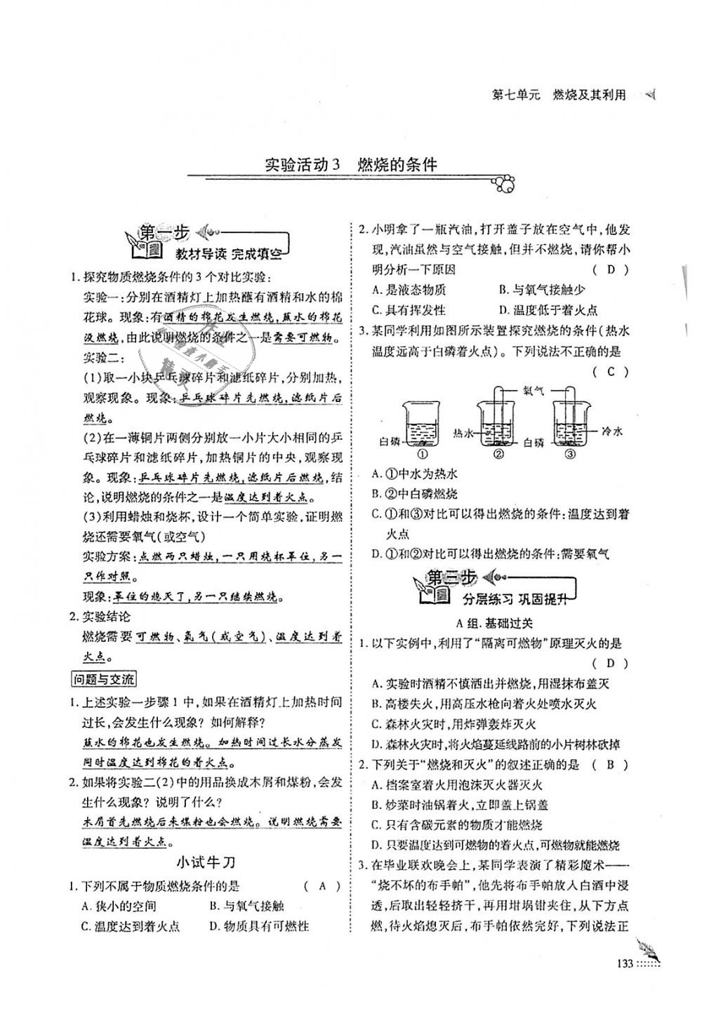 2018年蓉城優(yōu)課堂給力A加九年級化學(xué)全一冊人教版 第133頁