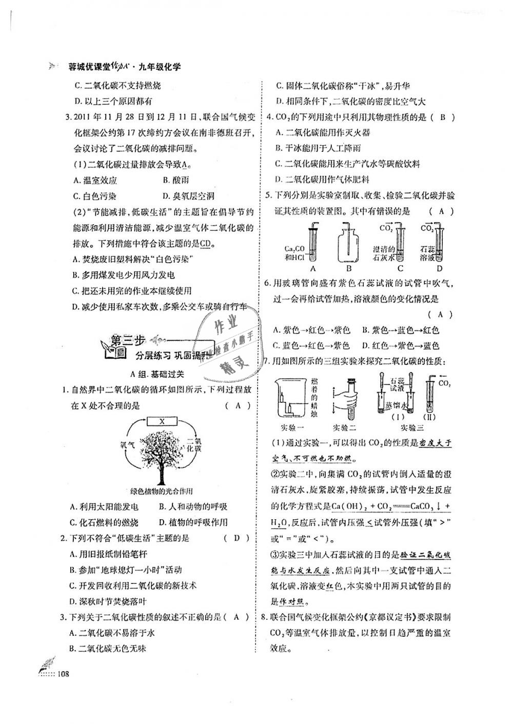 2018年蓉城优课堂给力A加九年级化学全一册人教版 第108页