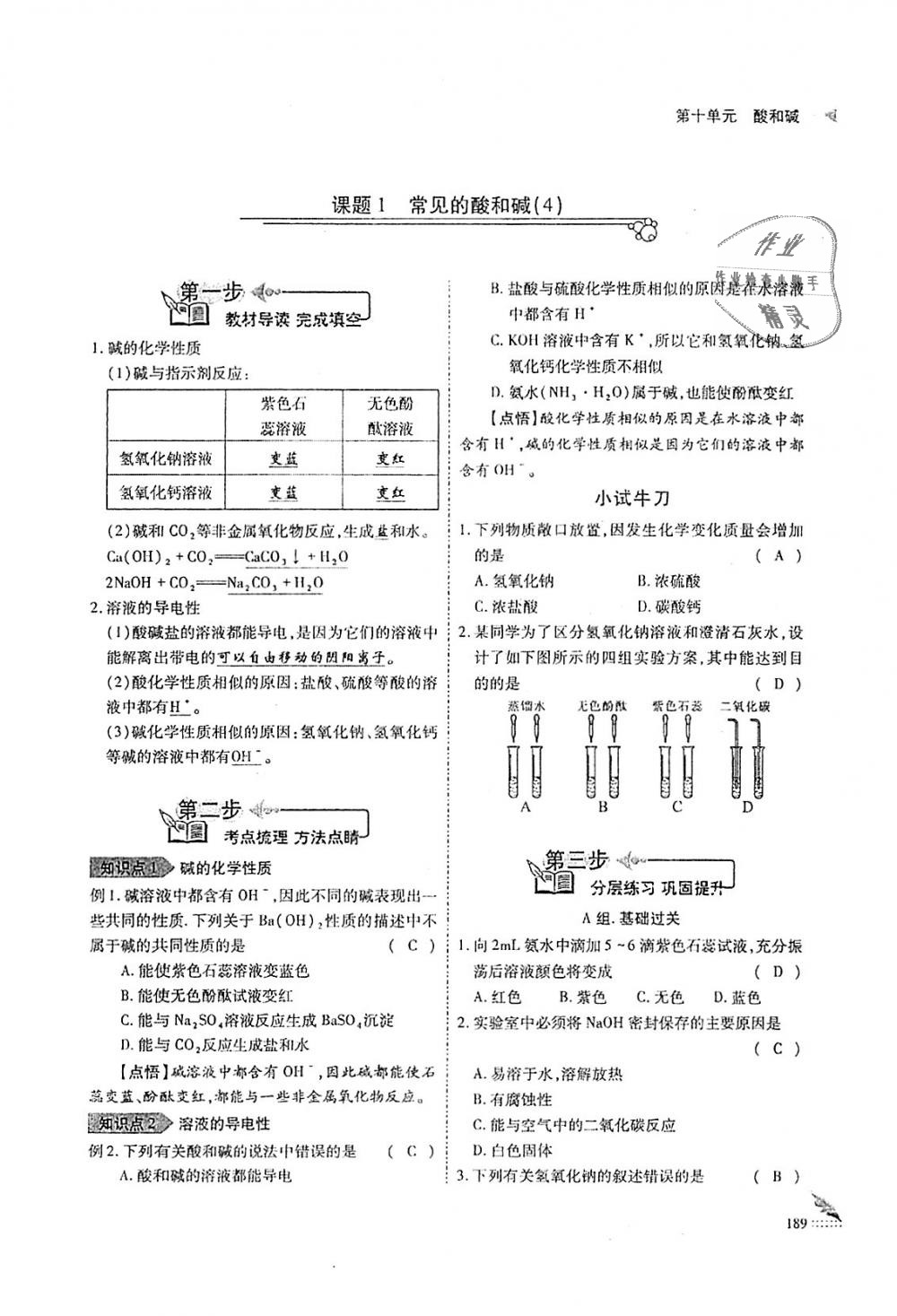 2018年蓉城優(yōu)課堂給力A加九年級化學全一冊人教版 第189頁