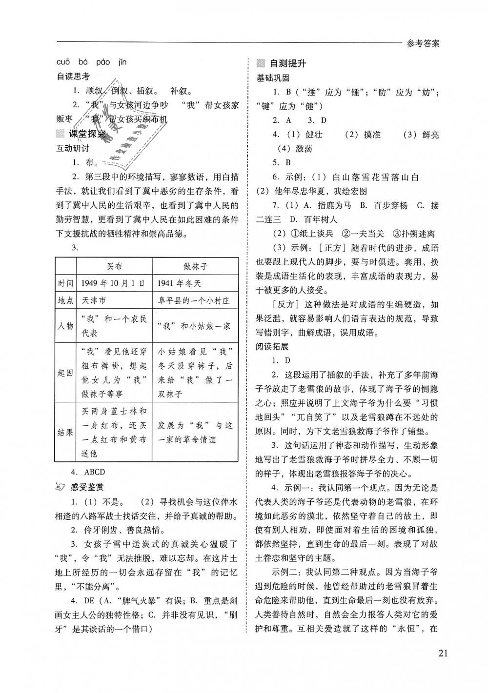 2018年新課程問(wèn)題解決導(dǎo)學(xué)方案九年級(jí)語(yǔ)文上冊(cè)北師大版 第21頁(yè)