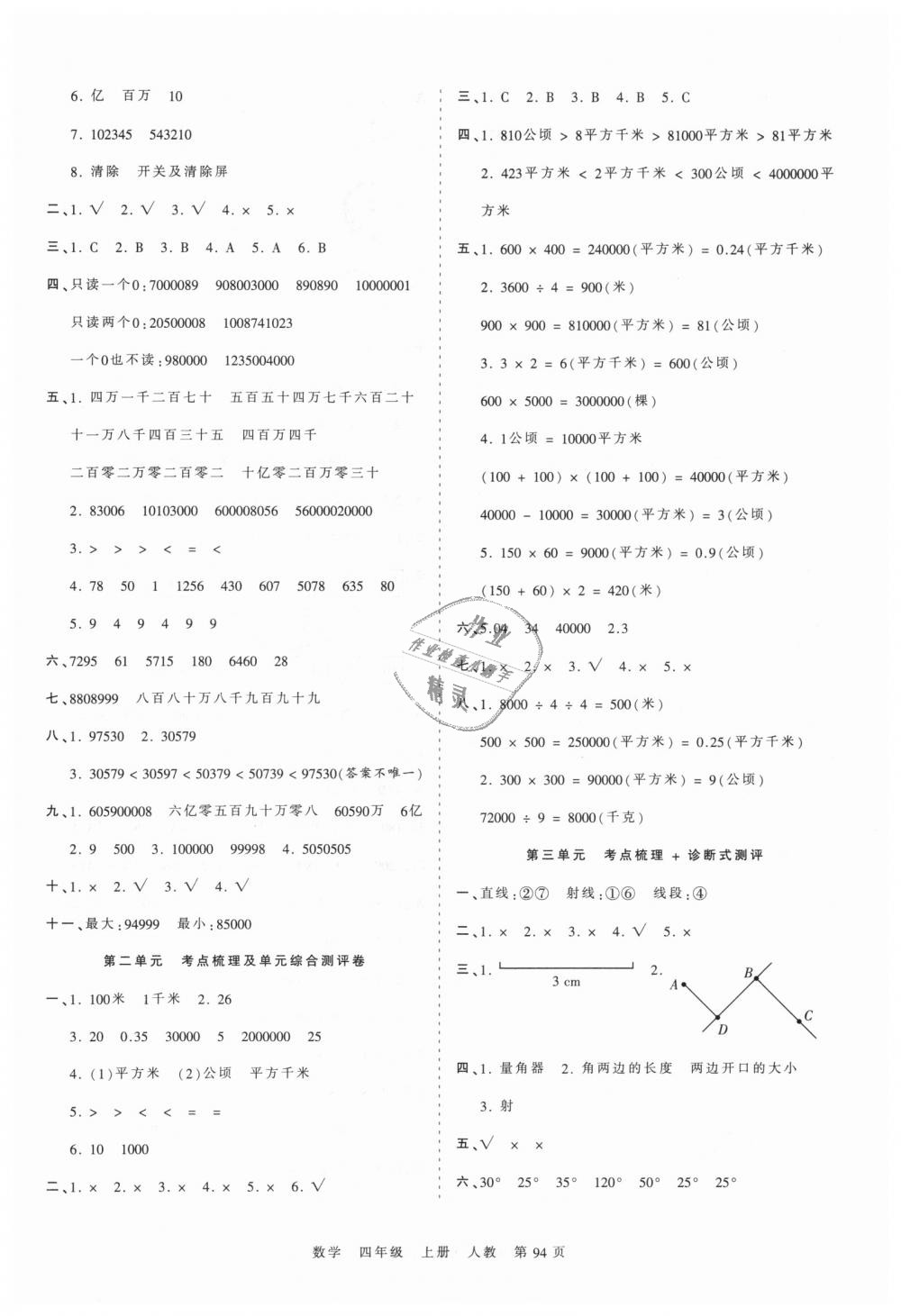 2018年王朝霞考點(diǎn)梳理時(shí)習(xí)卷四年級數(shù)學(xué)上冊人教版 第2頁