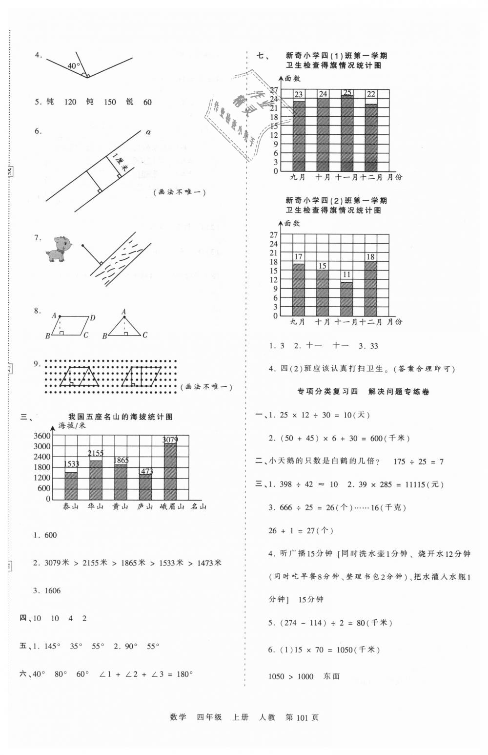 2018年王朝霞考點(diǎn)梳理時習(xí)卷四年級數(shù)學(xué)上冊人教版 第9頁