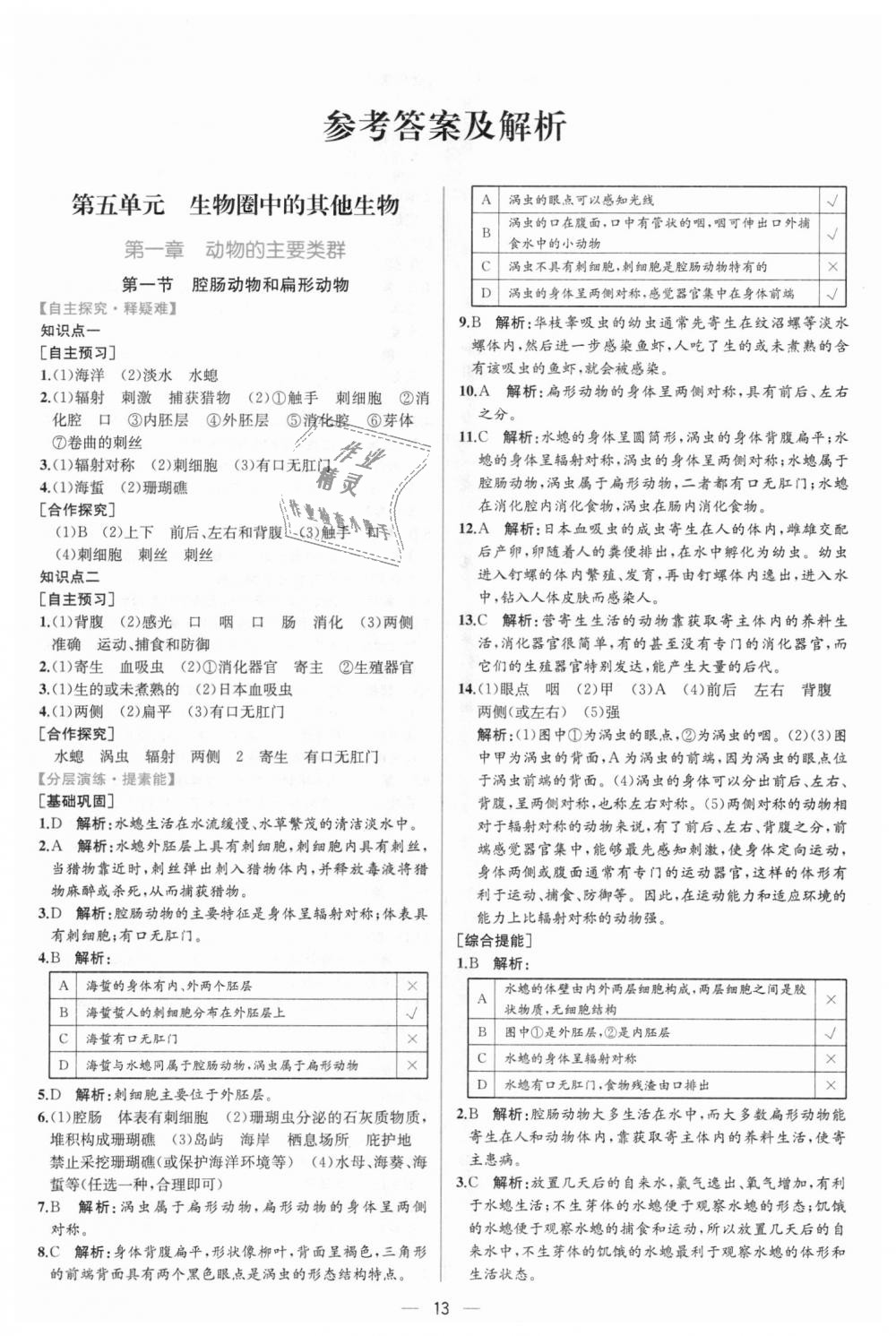 2018年同步學(xué)歷案課時練八年級生物學(xué)上冊人教版 第1頁