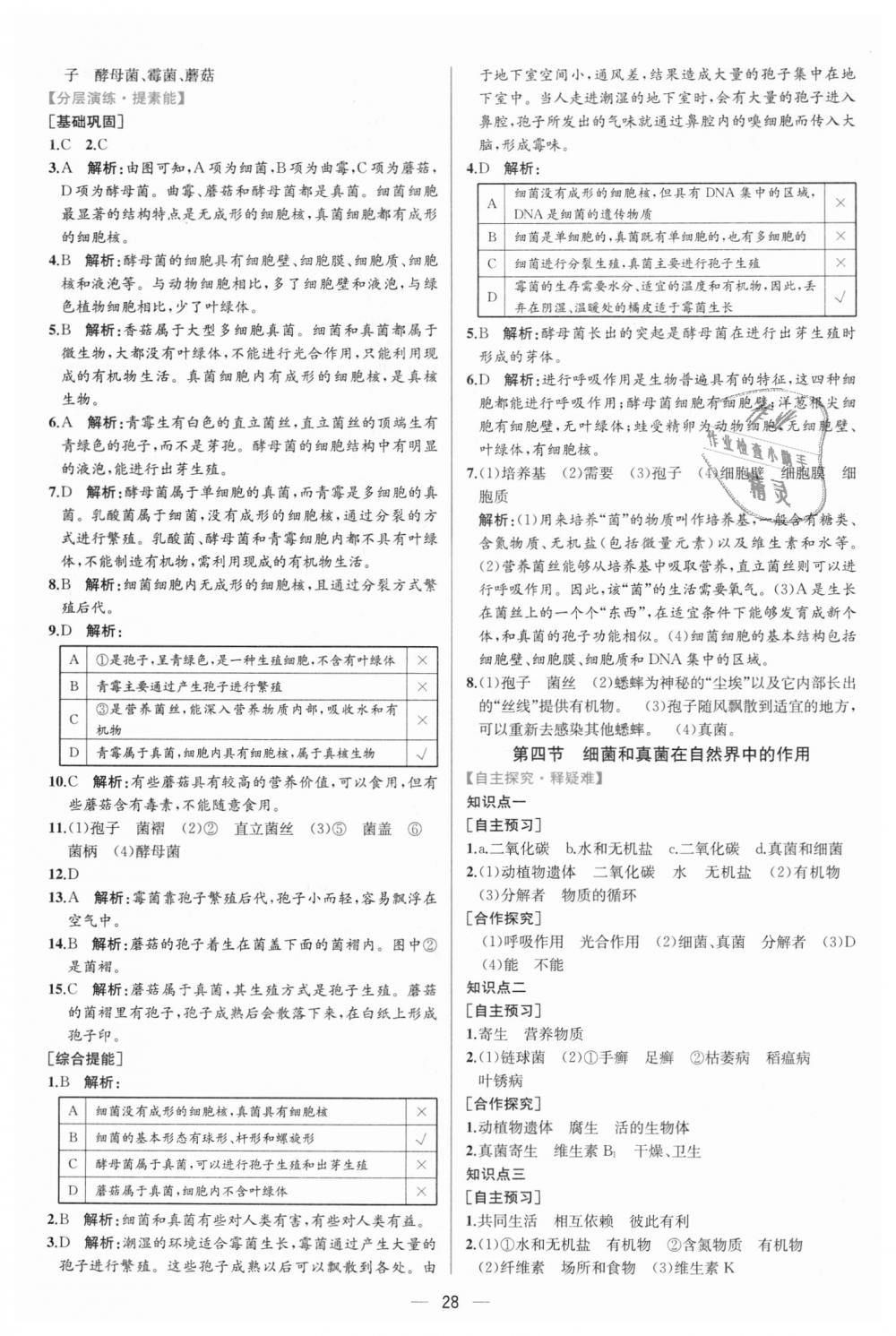 2018年同步學(xué)歷案課時練八年級生物學(xué)上冊人教版 第16頁