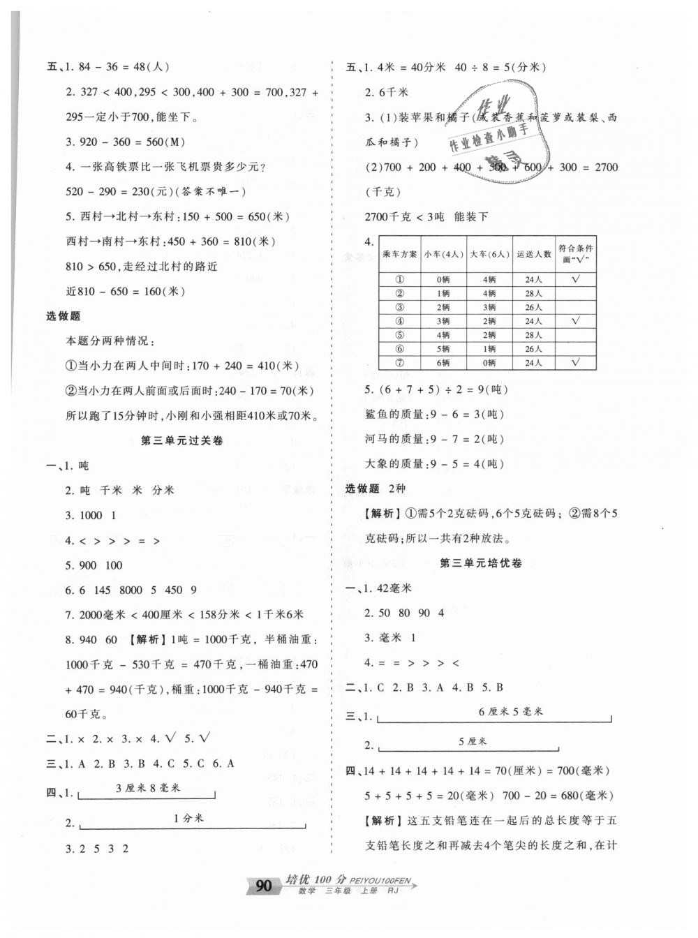 2018年王朝霞培優(yōu)100分三年級數(shù)學(xué)上冊人教版 第2頁