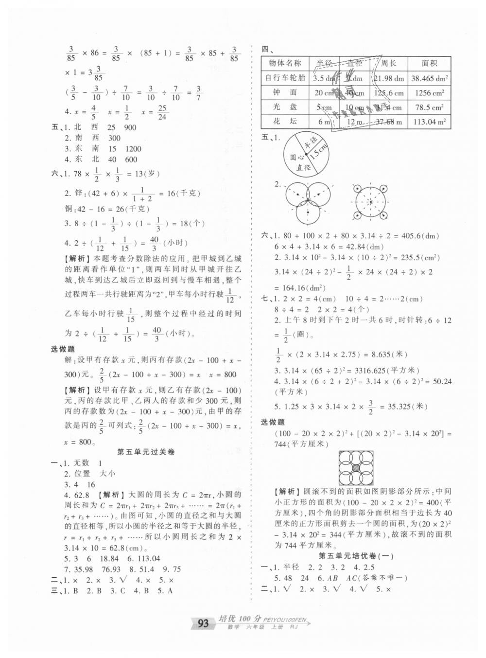 2018年王朝霞培優(yōu)100分六年級數(shù)學(xué)上冊人教版 第5頁