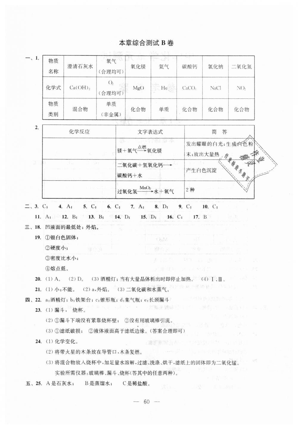 2018年初中化學雙基過關隨堂練九年級全年用滬教版 第61頁