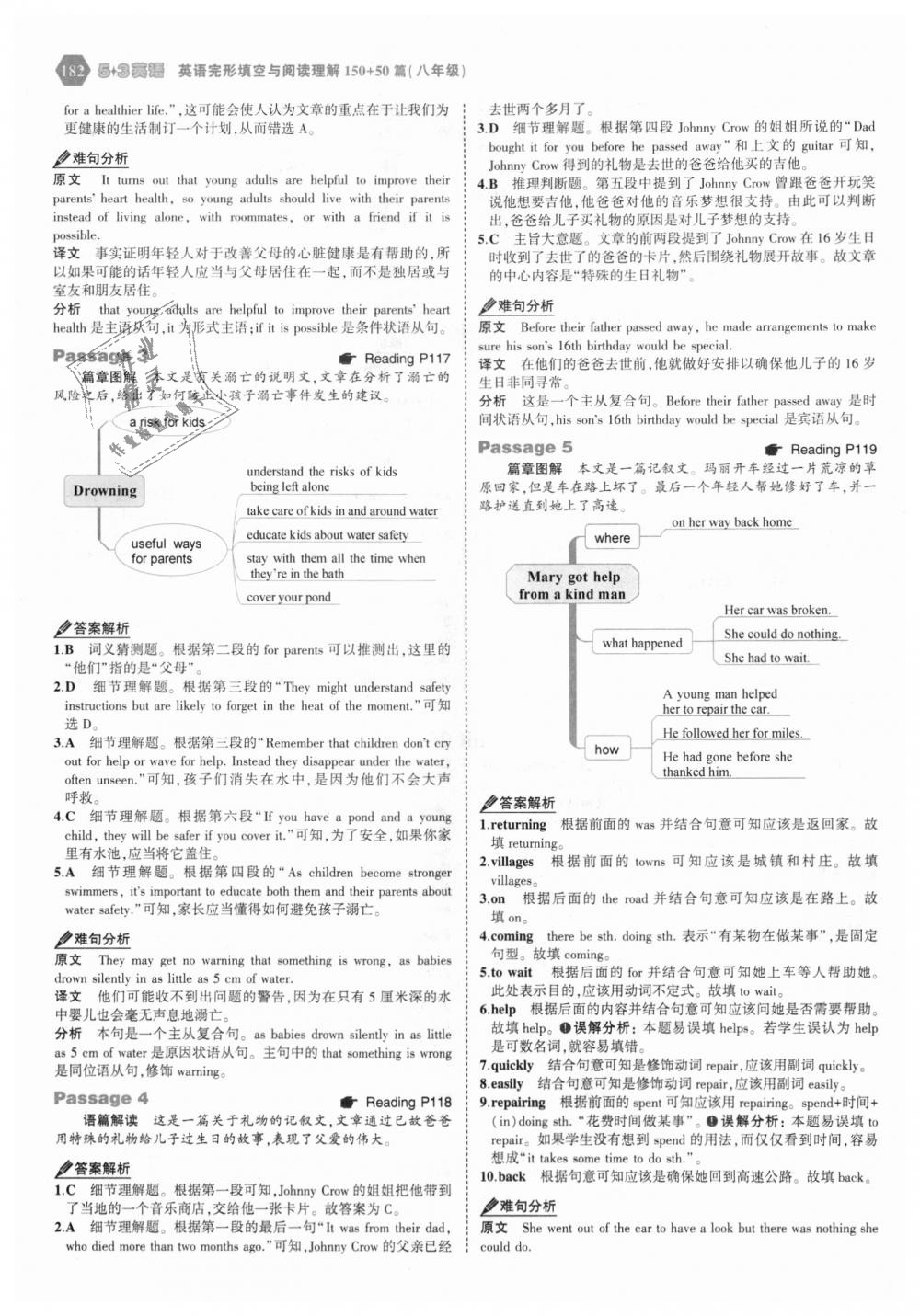 2018年53English八年級英語完形填空與閱讀理解150加50篇 第48頁