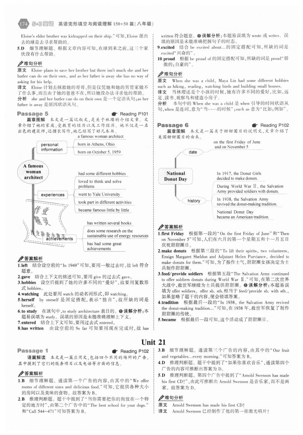 2018年53English八年級英語完形填空與閱讀理解150加50篇 第40頁