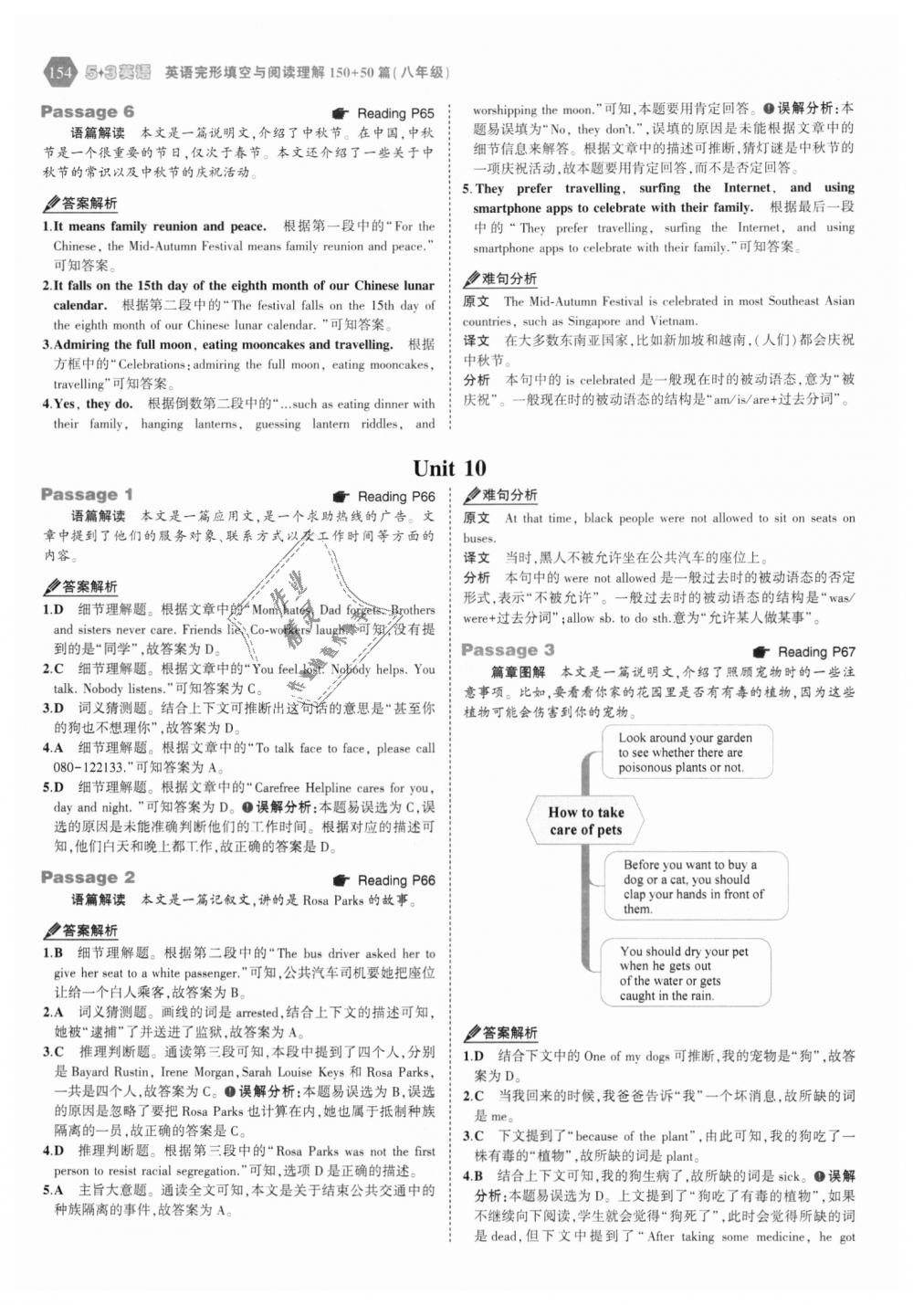 2018年53English八年級英語完形填空與閱讀理解150加50篇 第20頁