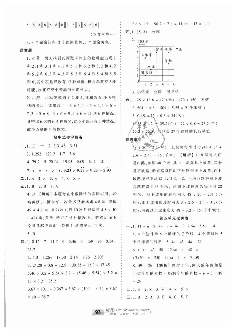 2018年王朝霞培優(yōu)100分五年級數(shù)學(xué)上冊人教版 第5頁