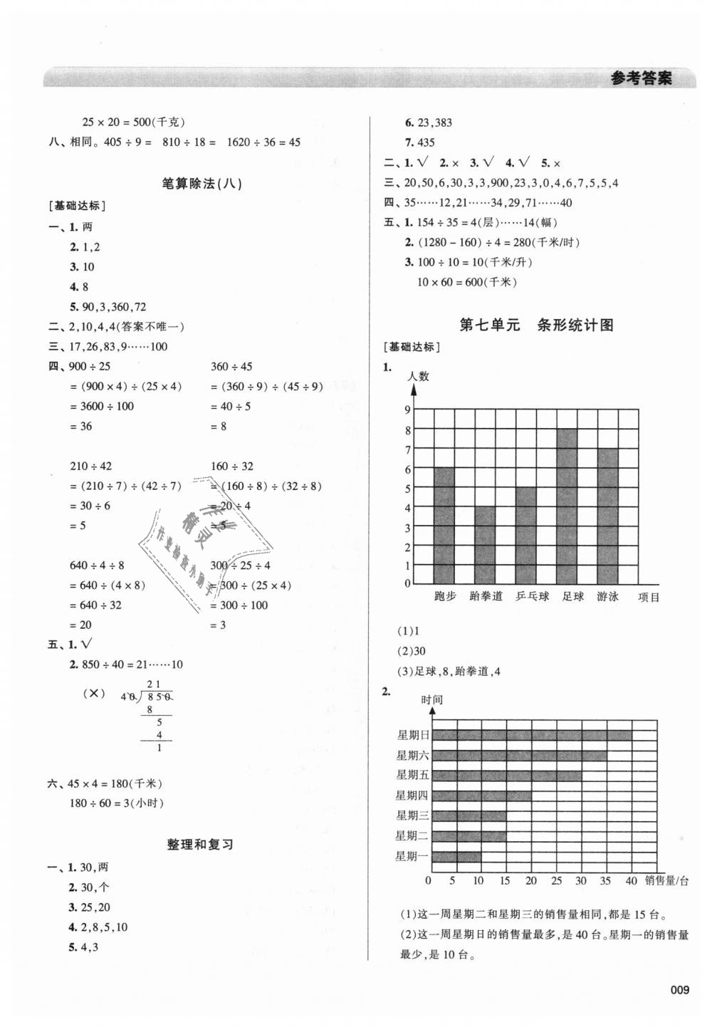 2018年學(xué)習(xí)質(zhì)量監(jiān)測四年級數(shù)學(xué)上冊人教版 第9頁