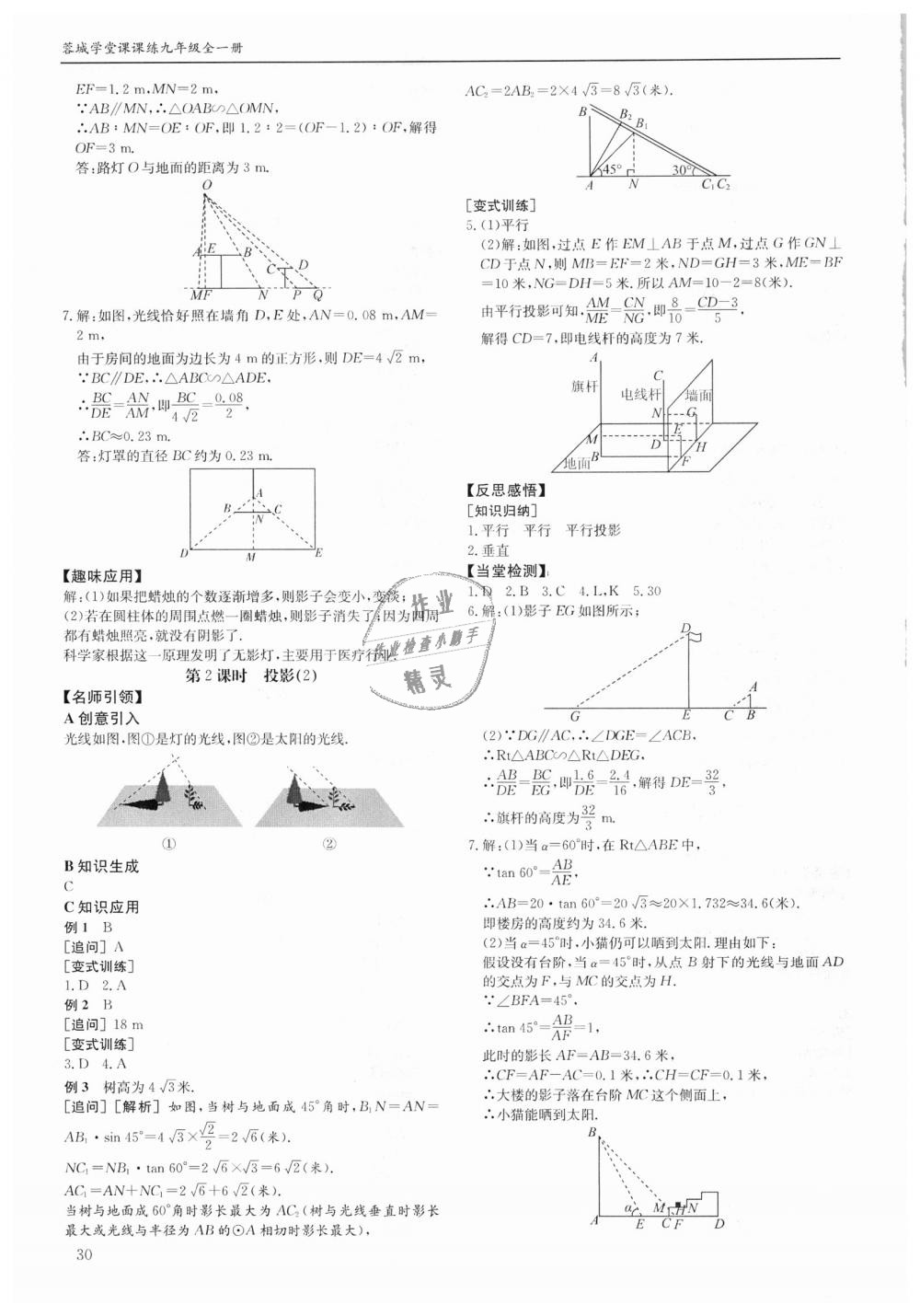 2018年蓉城学堂课课练九年级数学全一册北师大版 第30页