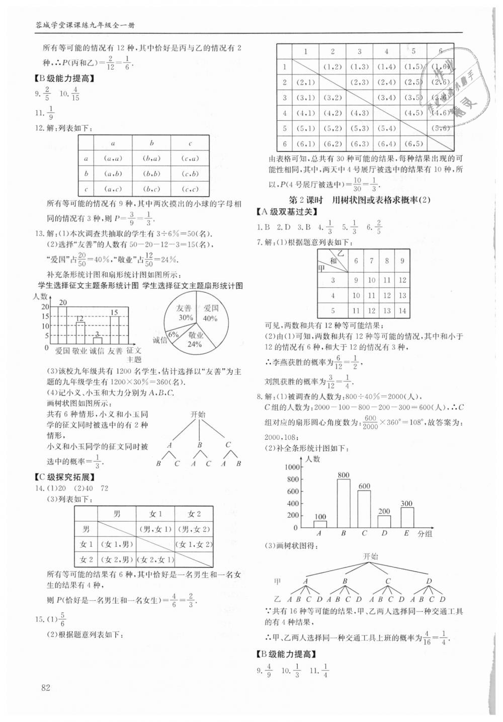 2018年蓉城学堂课课练九年级数学全一册北师大版 第82页