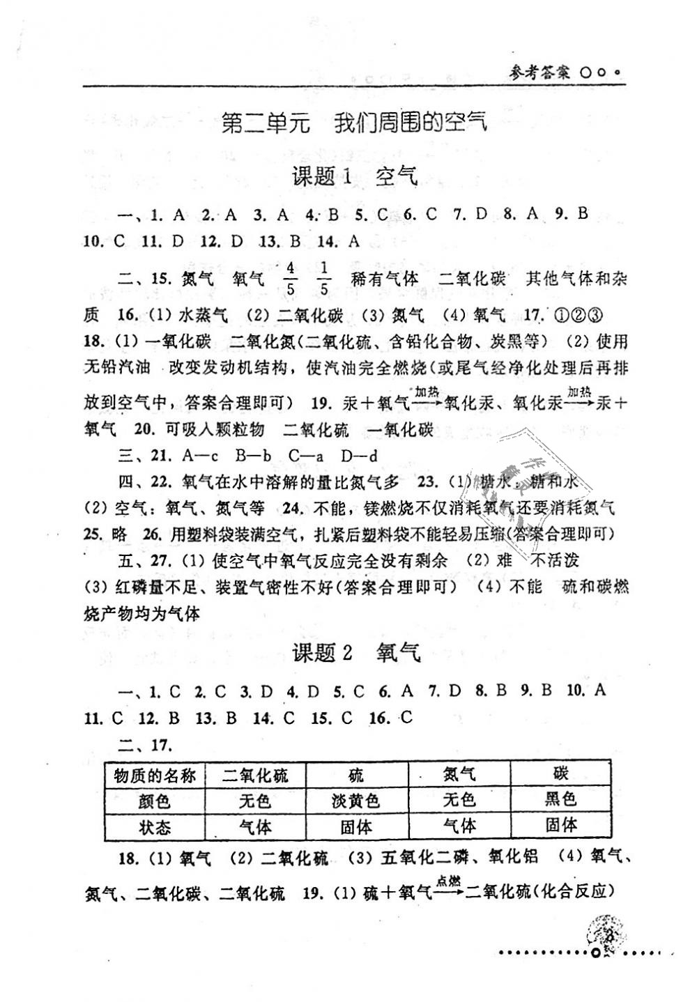 2018年配套練習(xí)冊(cè)九年級(jí)化學(xué)上冊(cè)人教版人民教育出版社 第3頁(yè)