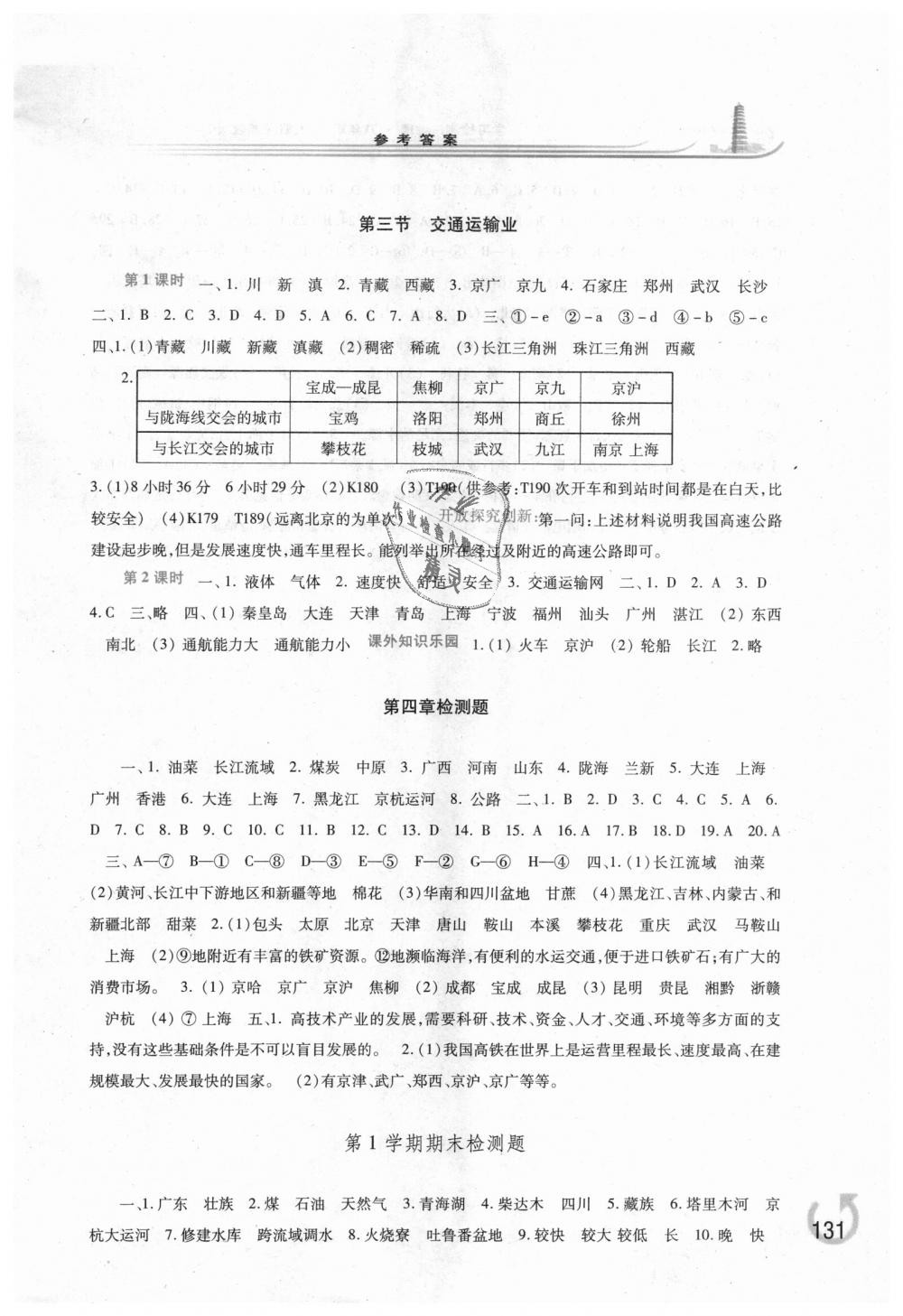 2018年学习检测八年级地理上册湘教版 第9页