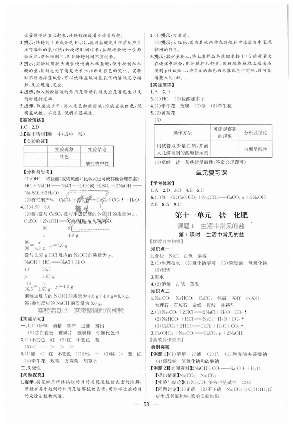 2018年同步导学案课时练九年级化学全一册人教版河南专版 第16页