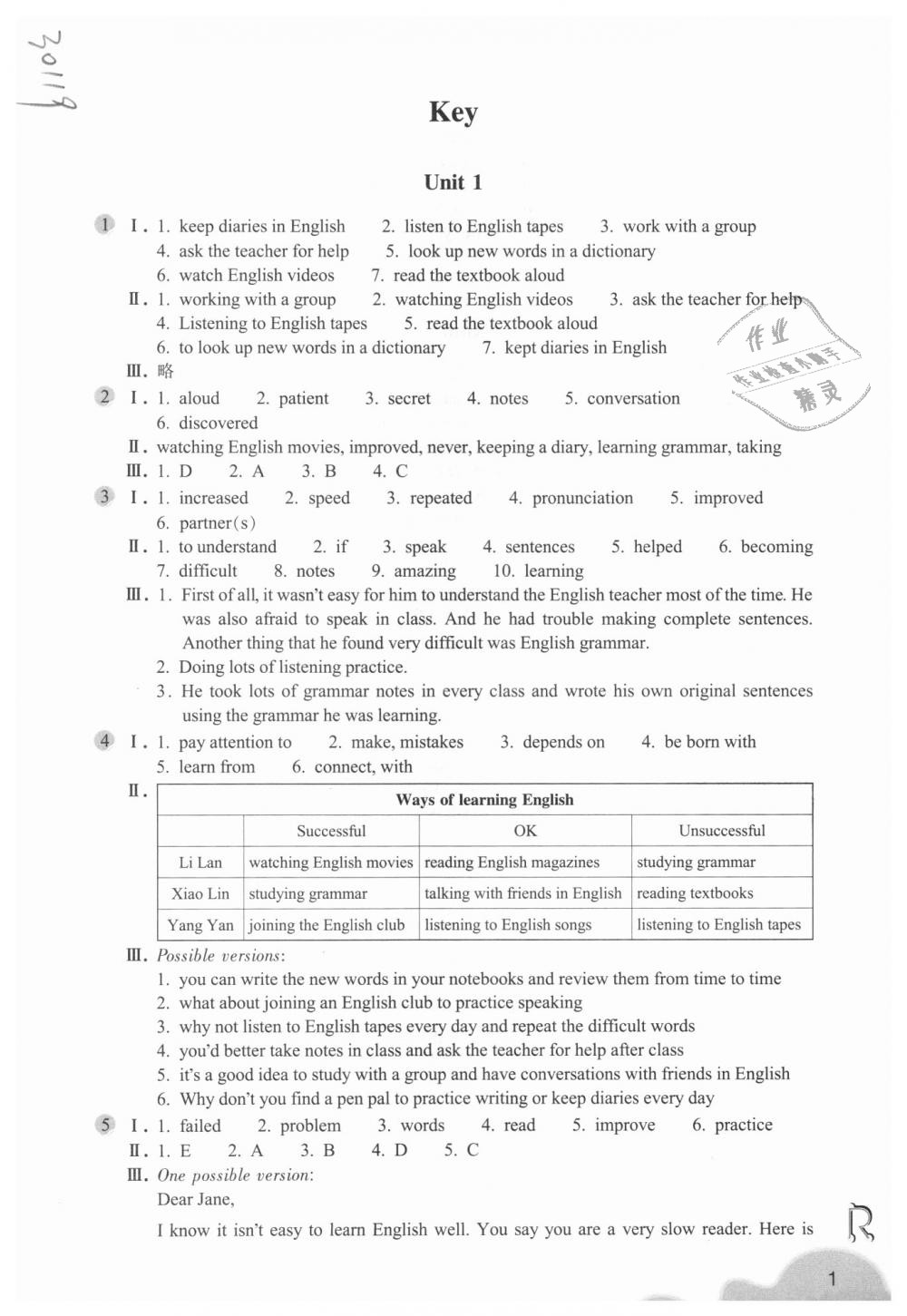 2018年作業(yè)本九年級(jí)英語(yǔ)全一冊(cè)人教版浙江教育出版社 第1頁(yè)