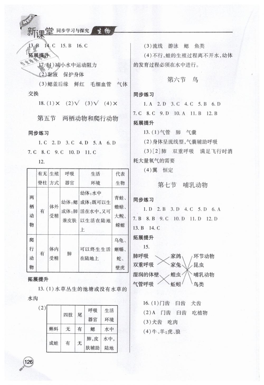 2018年新课堂同步学习与探究八年级生物上学期人教版 第2页